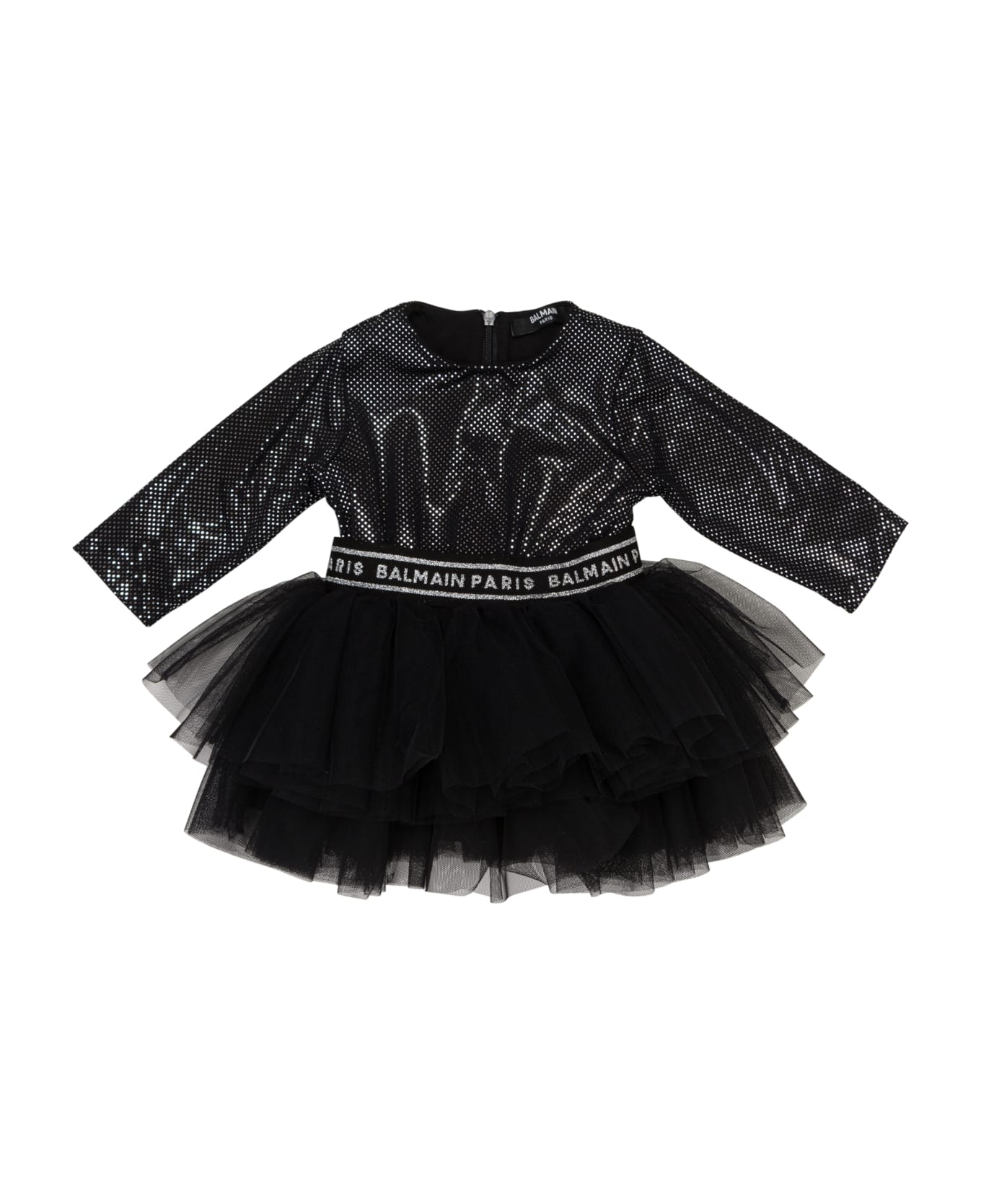 Balmain Sequined Mini Skirt - Black/silver