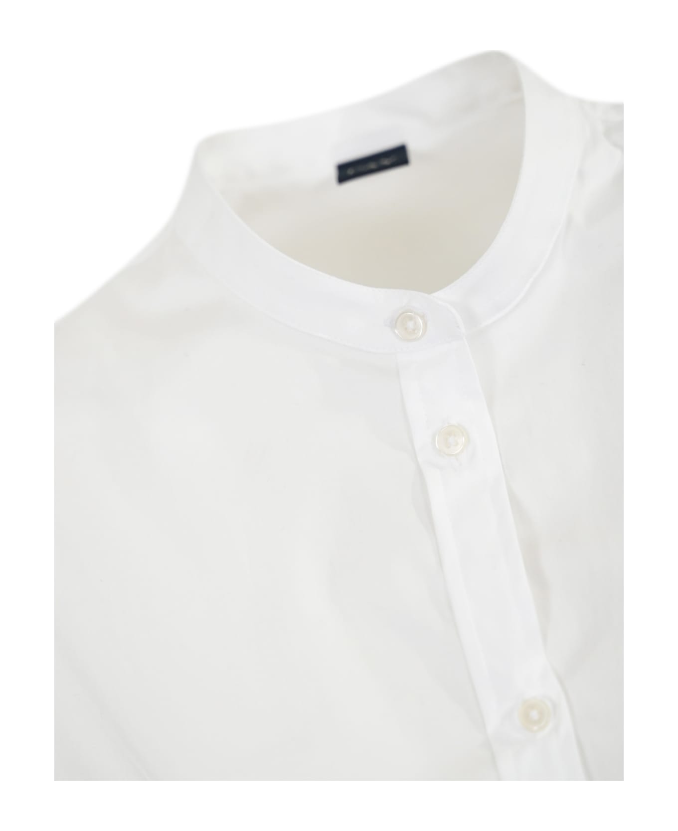 Fay Cotton Shirt With Mandarin Collar - Bianco