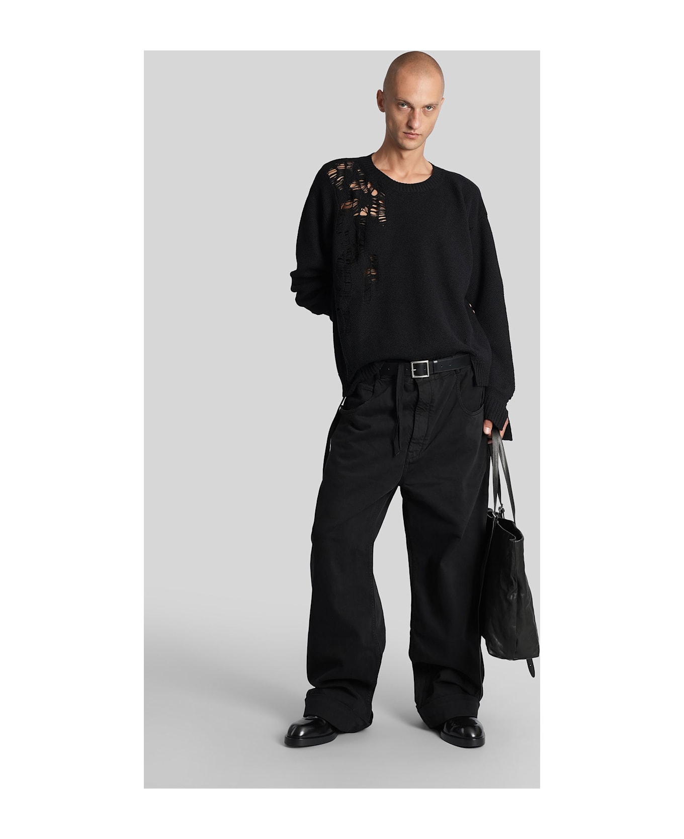 Ann Demeulemeester Michael Jeans In Black Cotton - black