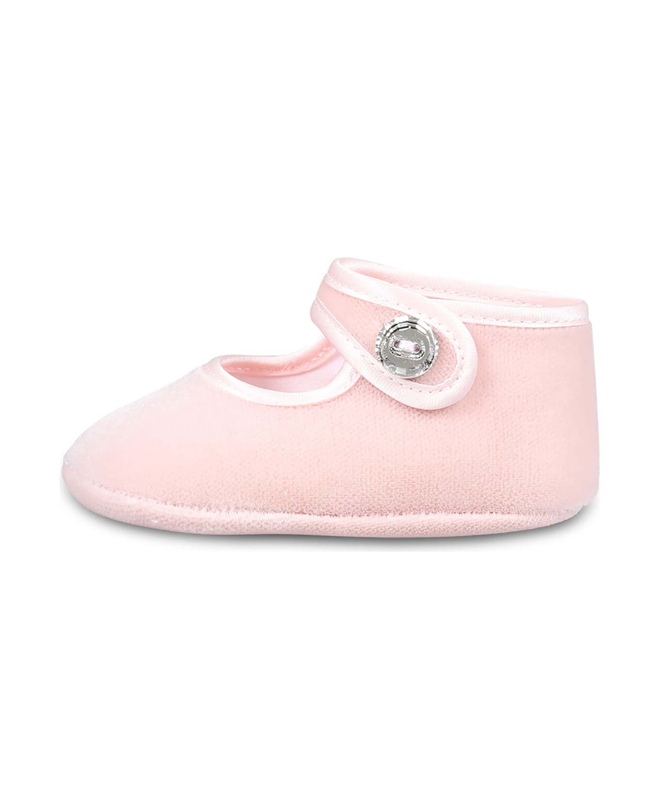 Monnalisa Pink Ballet Flats For Baby Girl - Pink