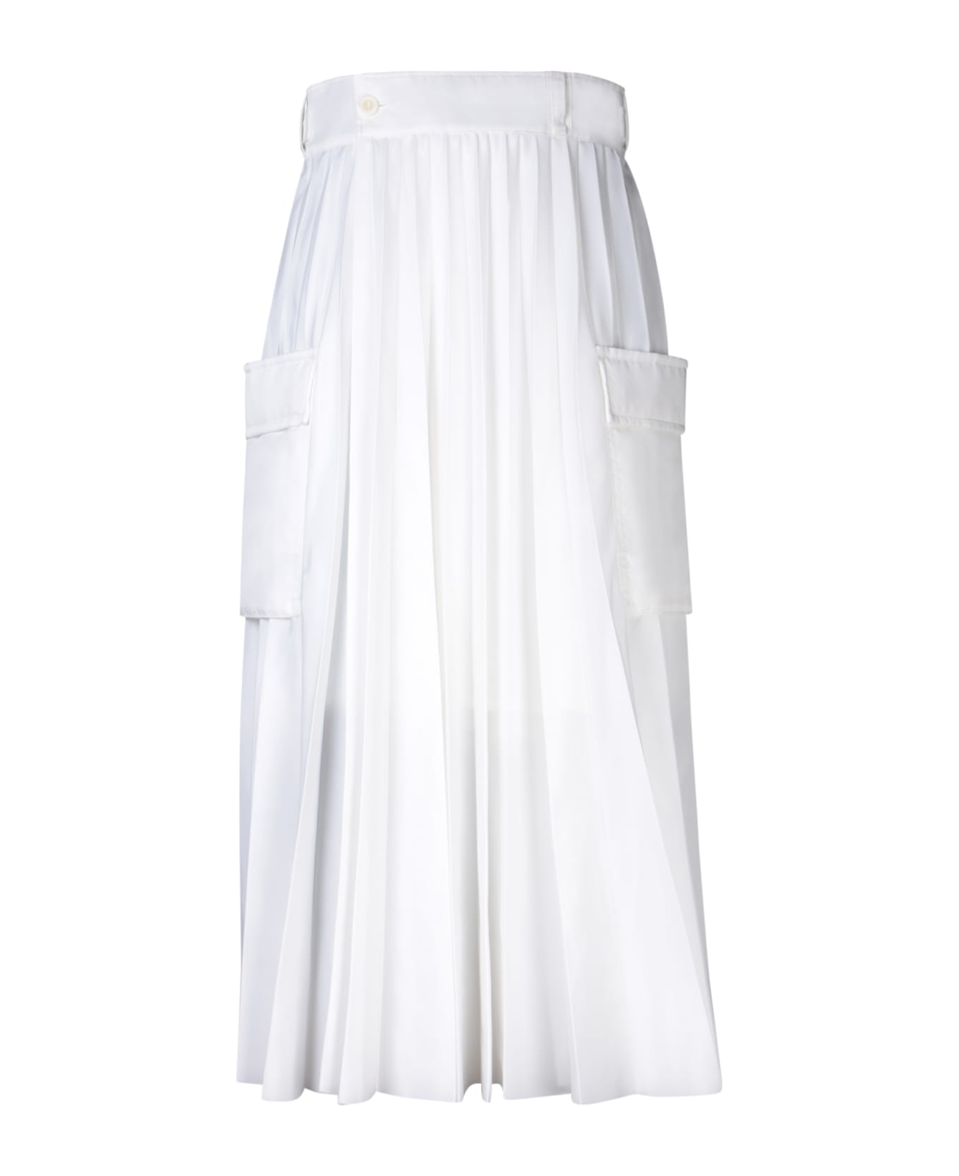 Sacai White Nylon Twill Skirt - White