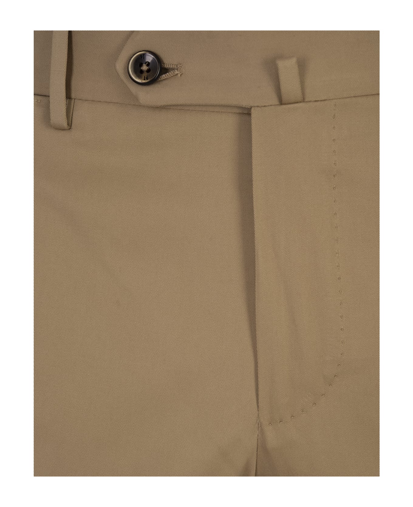 PT01 Dark Beige Silkochino Trousers - Brown