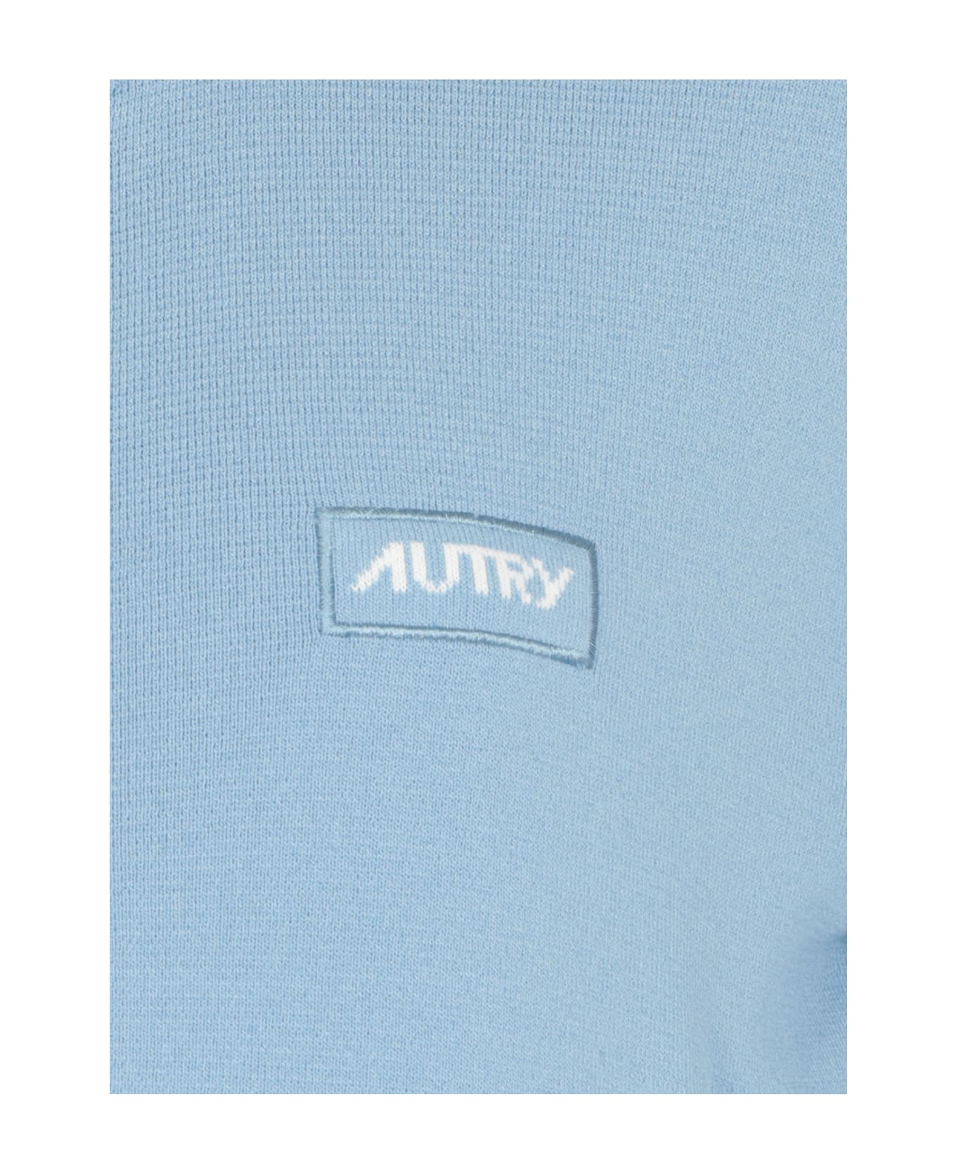 Autry Viscose Jacket With Logo - Light Blue