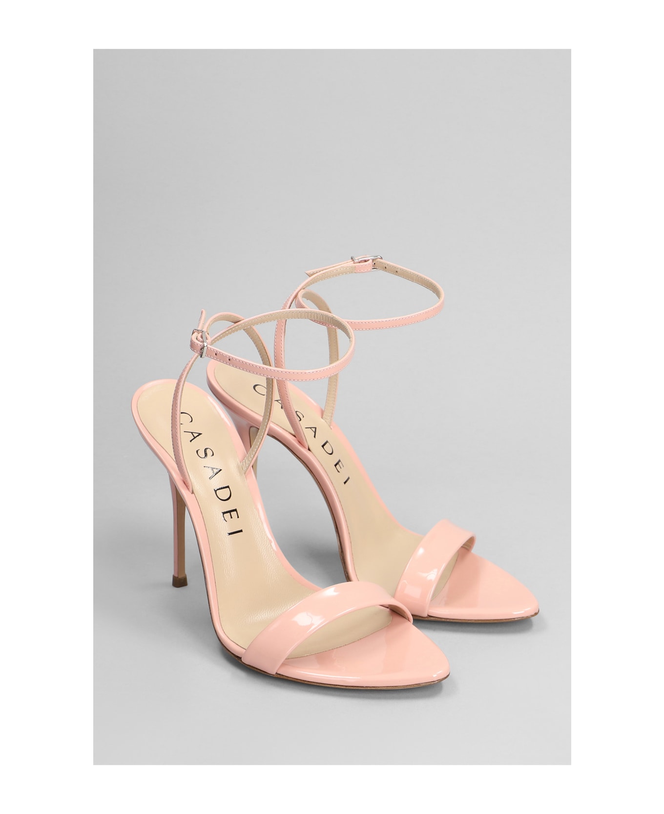 Casadei Scarlet Sandals In Rose-pink Patent Leather - rose-pink サンダル
