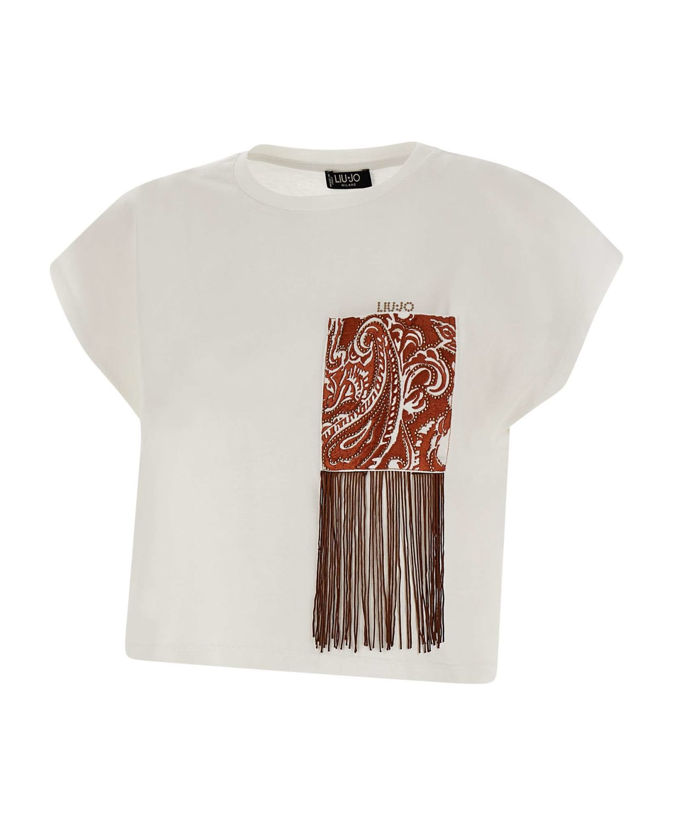 Liu-Jo 'moda' Stretch Cotton Jersey T-shirt - WHITE