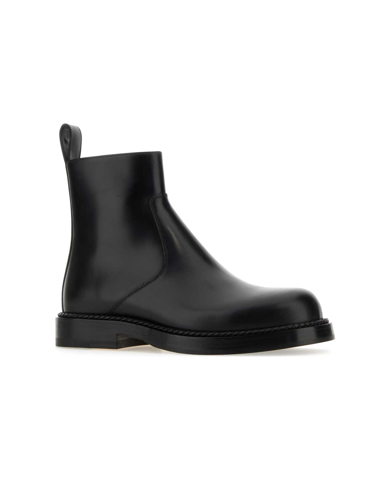 Bottega Veneta Black Leather Strut Ankle Boots - Black