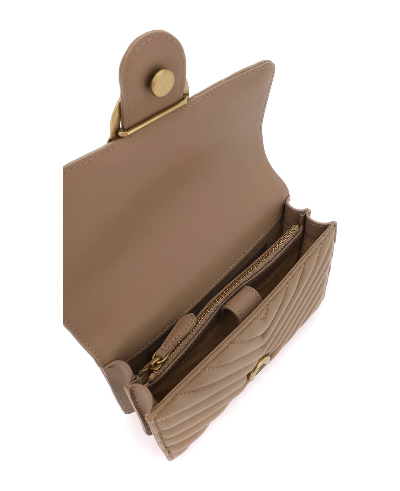 Pinko Mini Love Bag One Chevron - Q Beige