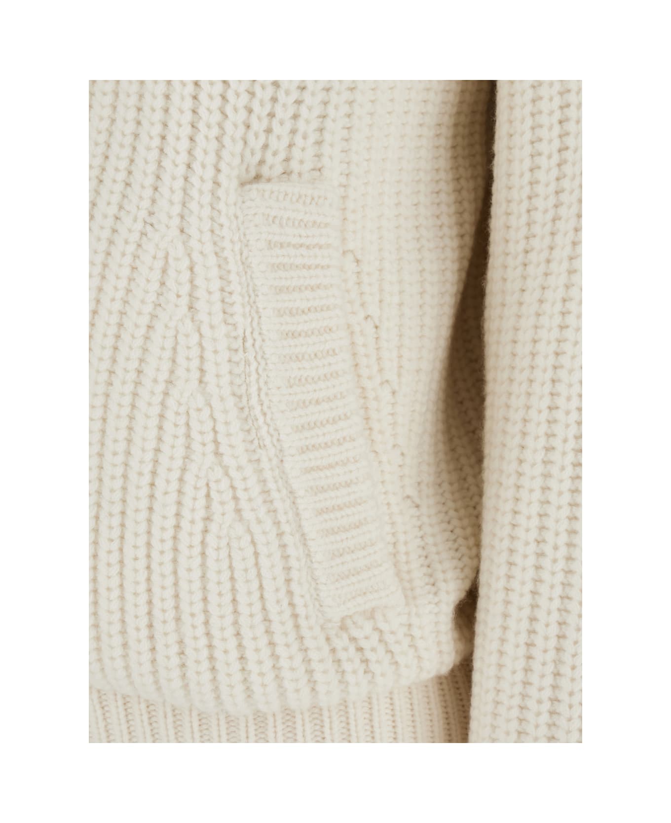 Parosh White Knit Down Jacket With Hood In Wool Woman - White