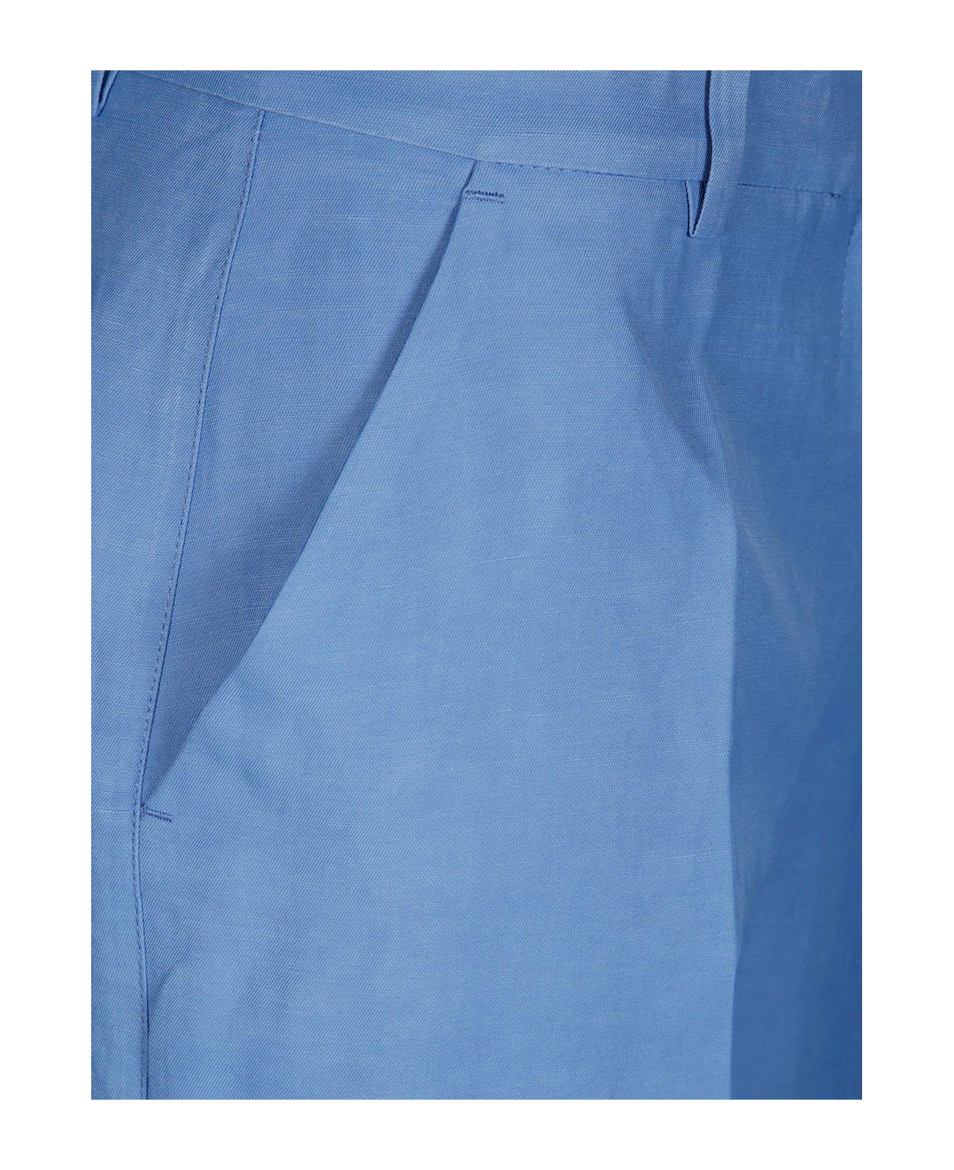 Parosh Pleated Straight-leg Trousers - Blu Cielo