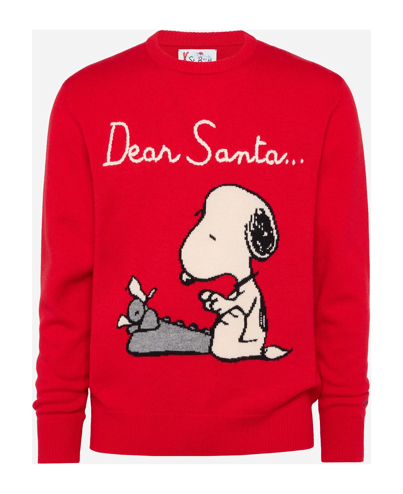 MC2 Saint Barth Red Sweater Heron With Snoopy Jacquard And Embroidery | Snoopy Peanuts® Special Edition - RED
