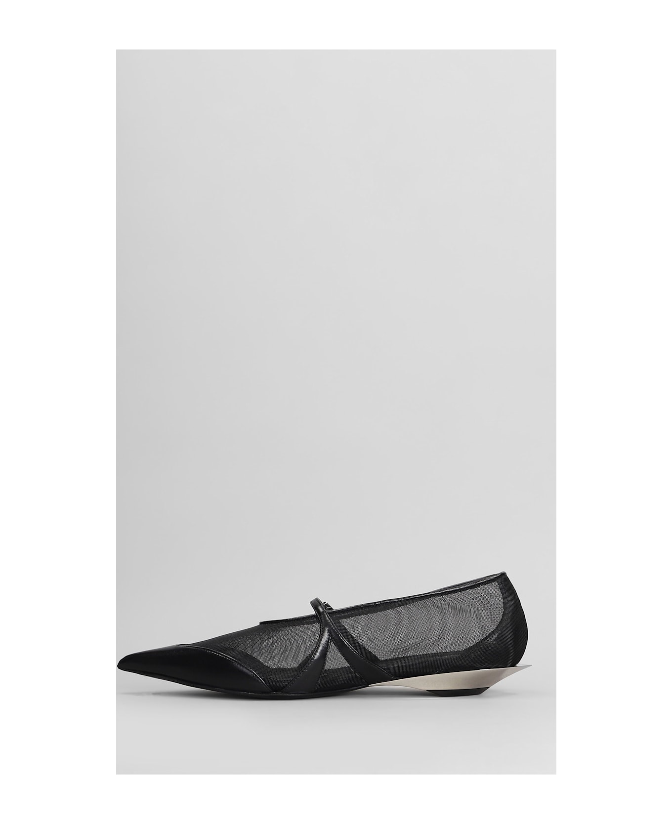Mugler Ballet Flats In Black Polyamide - black
