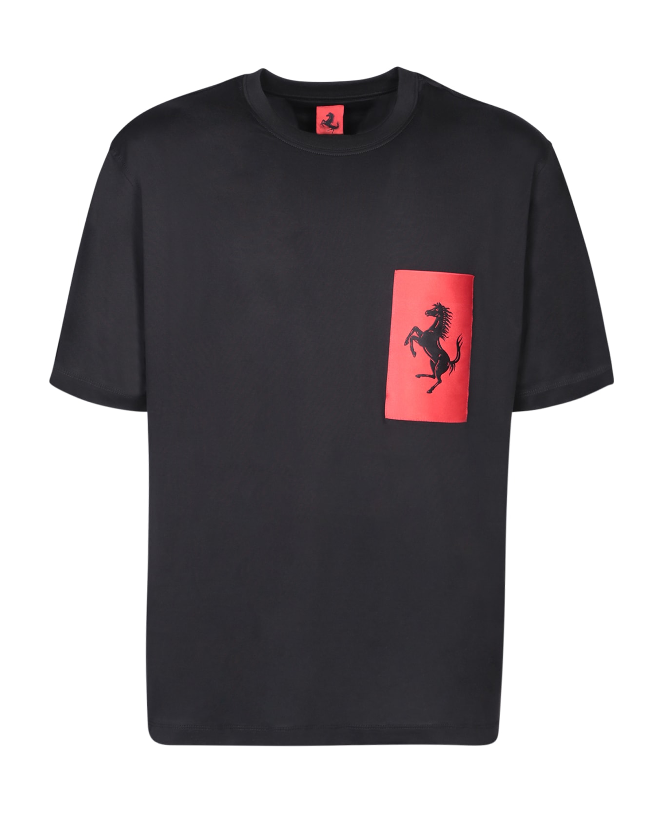 Ferrari Cavallino Rampante Chest Black T-shirt - Red シャツ