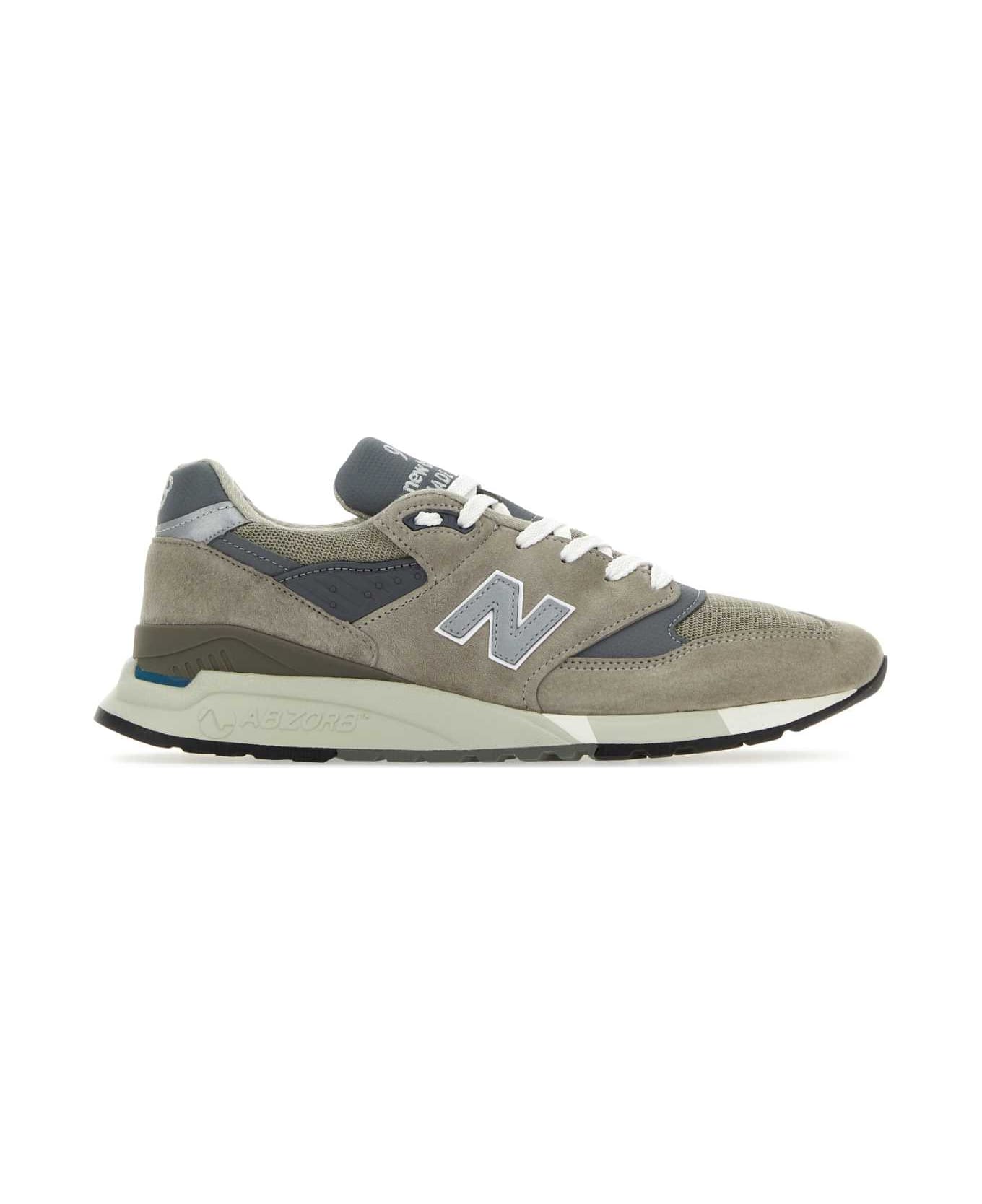 New Balance Multicolor Suede And Fabric U998gr Sneakers - GREY