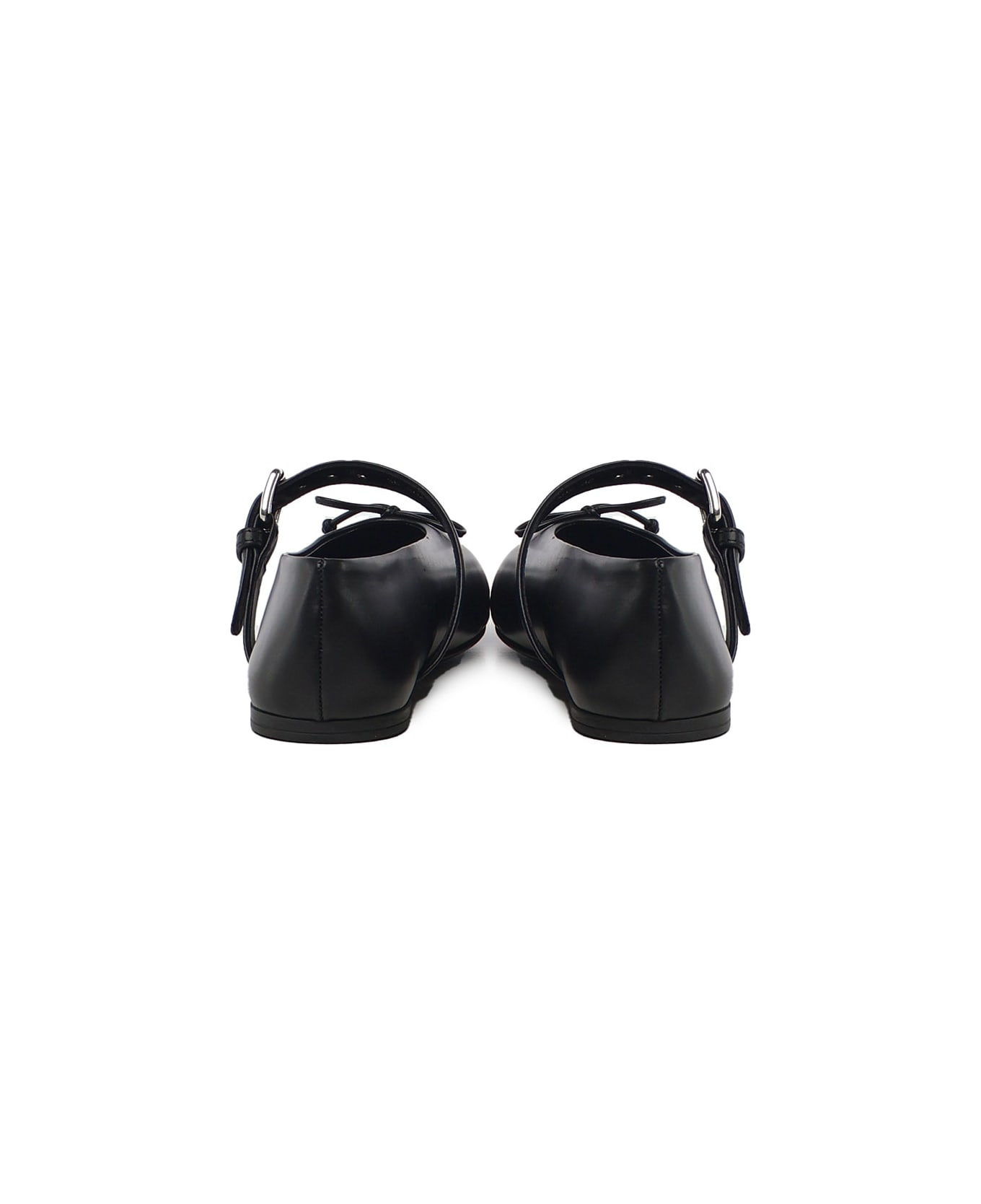 Miu Miu Leather Ballerinas - Black