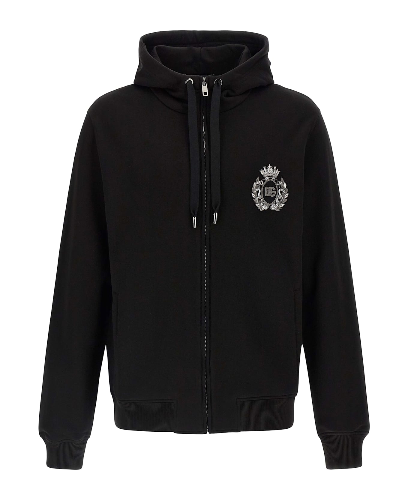 Dolce 
Gabbana Heraldic Patch Hoodie - Black