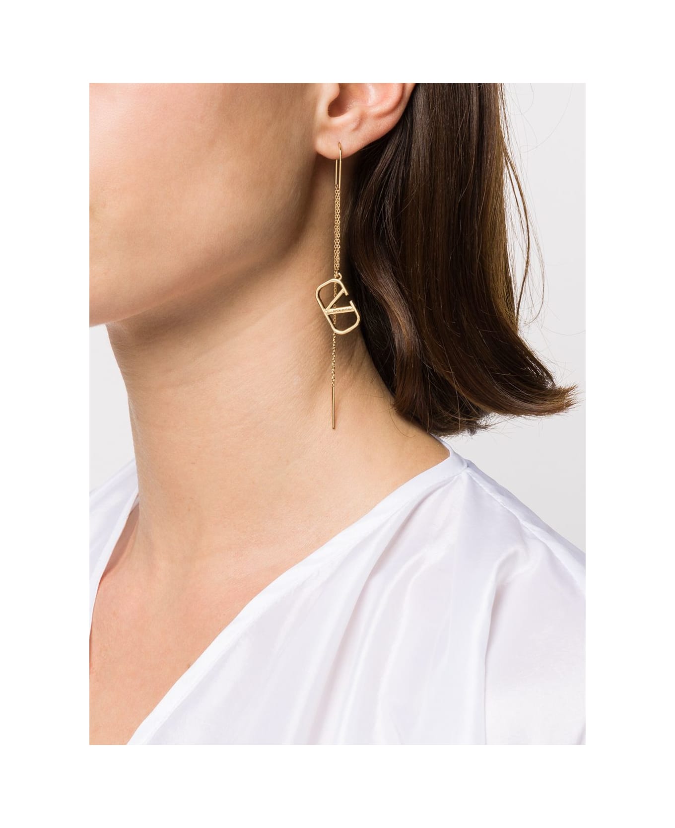Valentino Garavani Vlogo Pendant Earrings - Golden