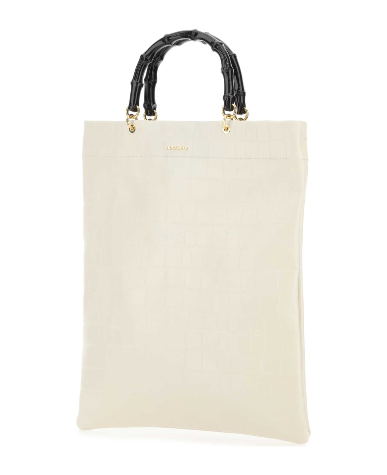 Jil Sander Ivory Leather Medium Shopping Bag - 105