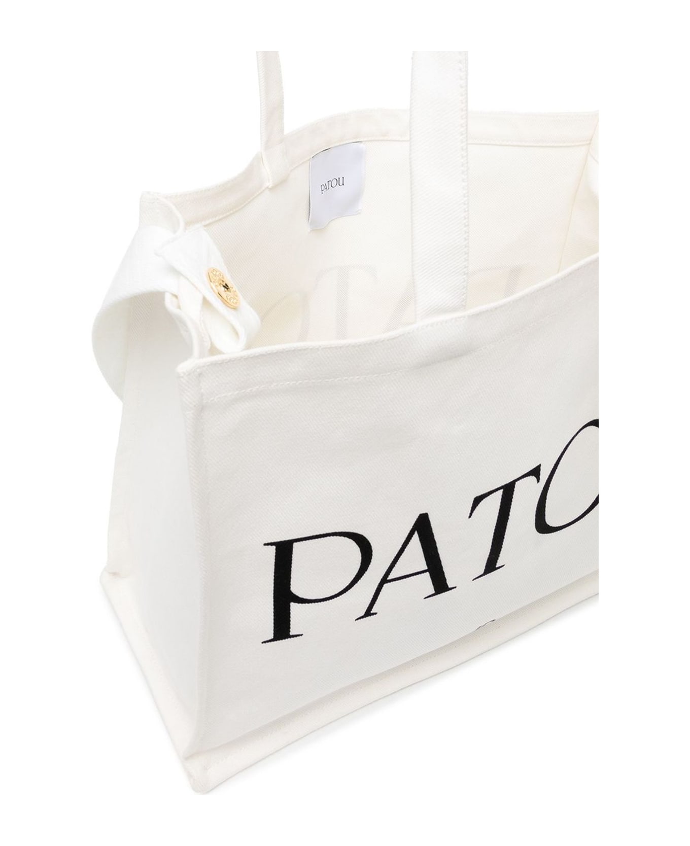 Patou White Cotton Tote Bag - White トートバッグ