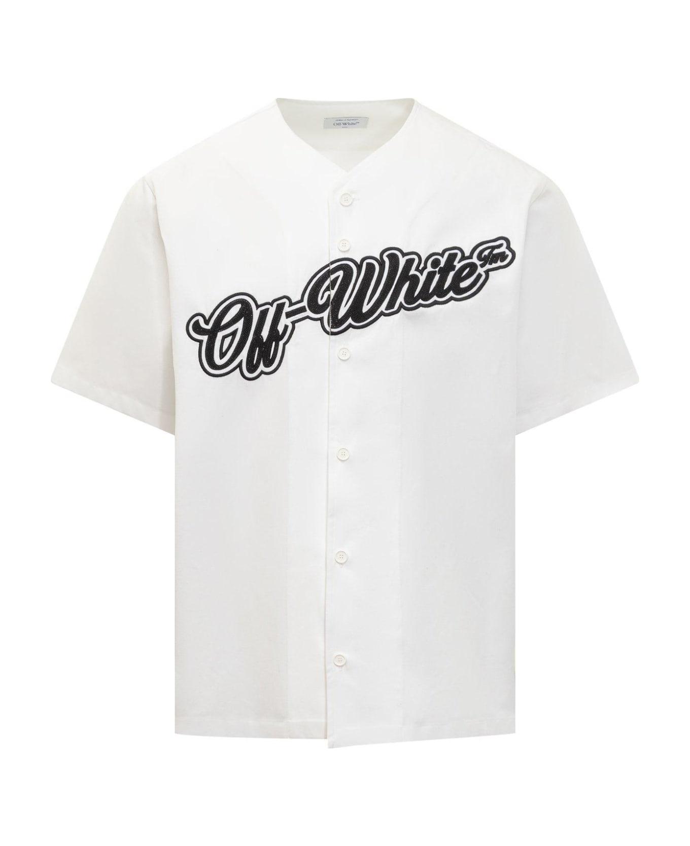 Off-White Logo Detailed Shirt - White/black シャツ