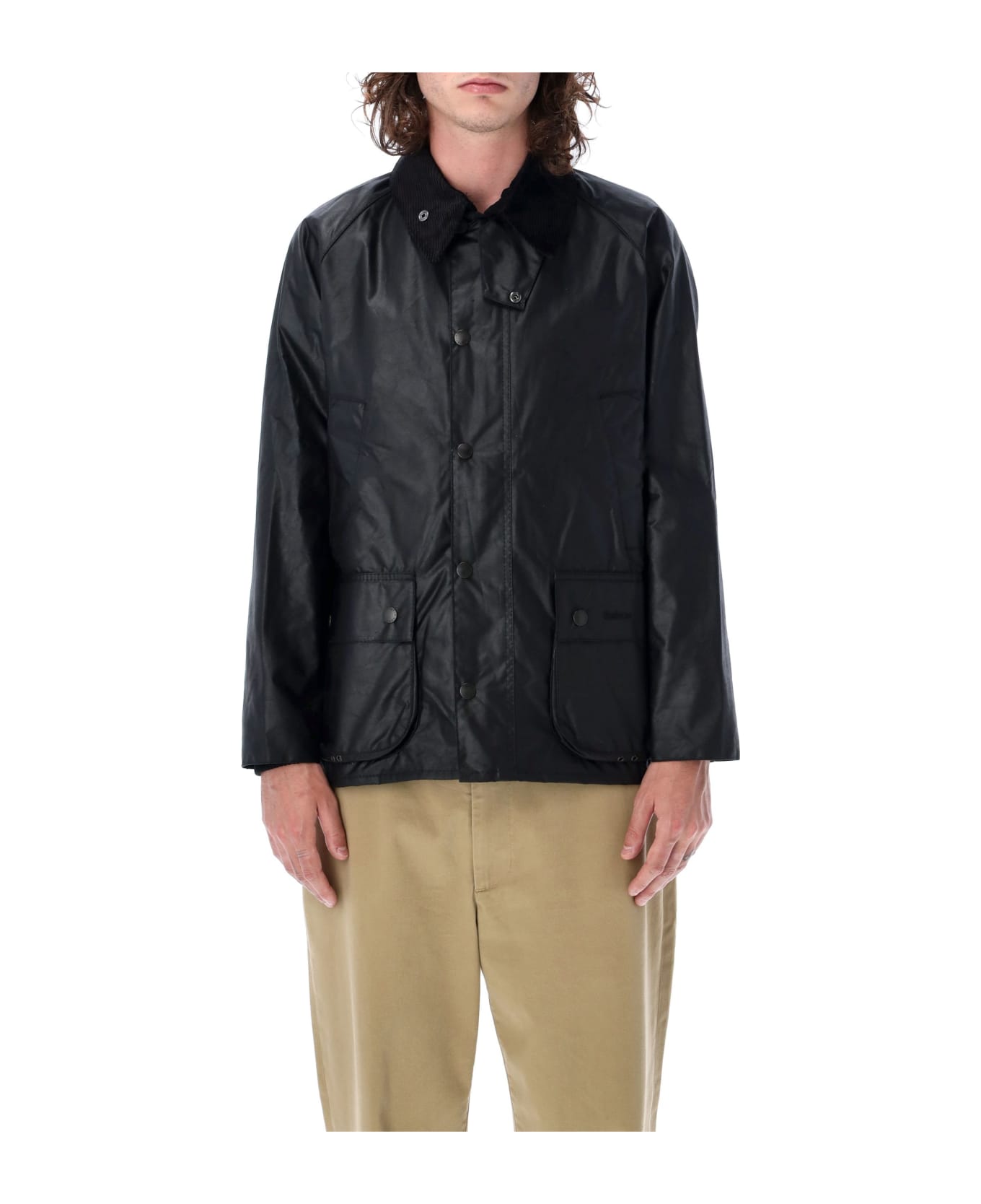 Barbour Bedale Wax Jacket - BLACK ブレザー