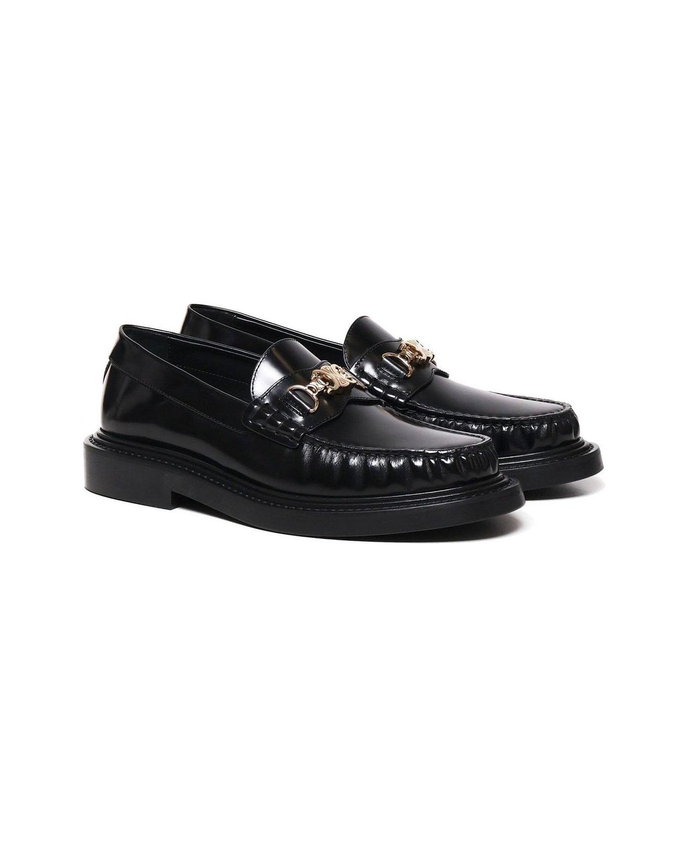 Celine Triomphe Chain Link Loafers - Black