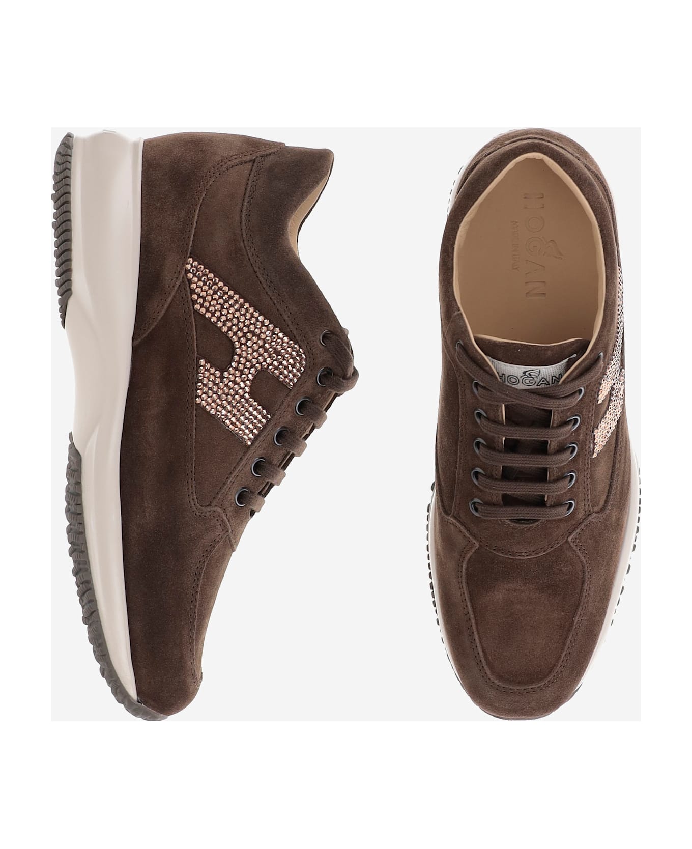 Hogan Suede Interactive Sneakers - Marrone scuro