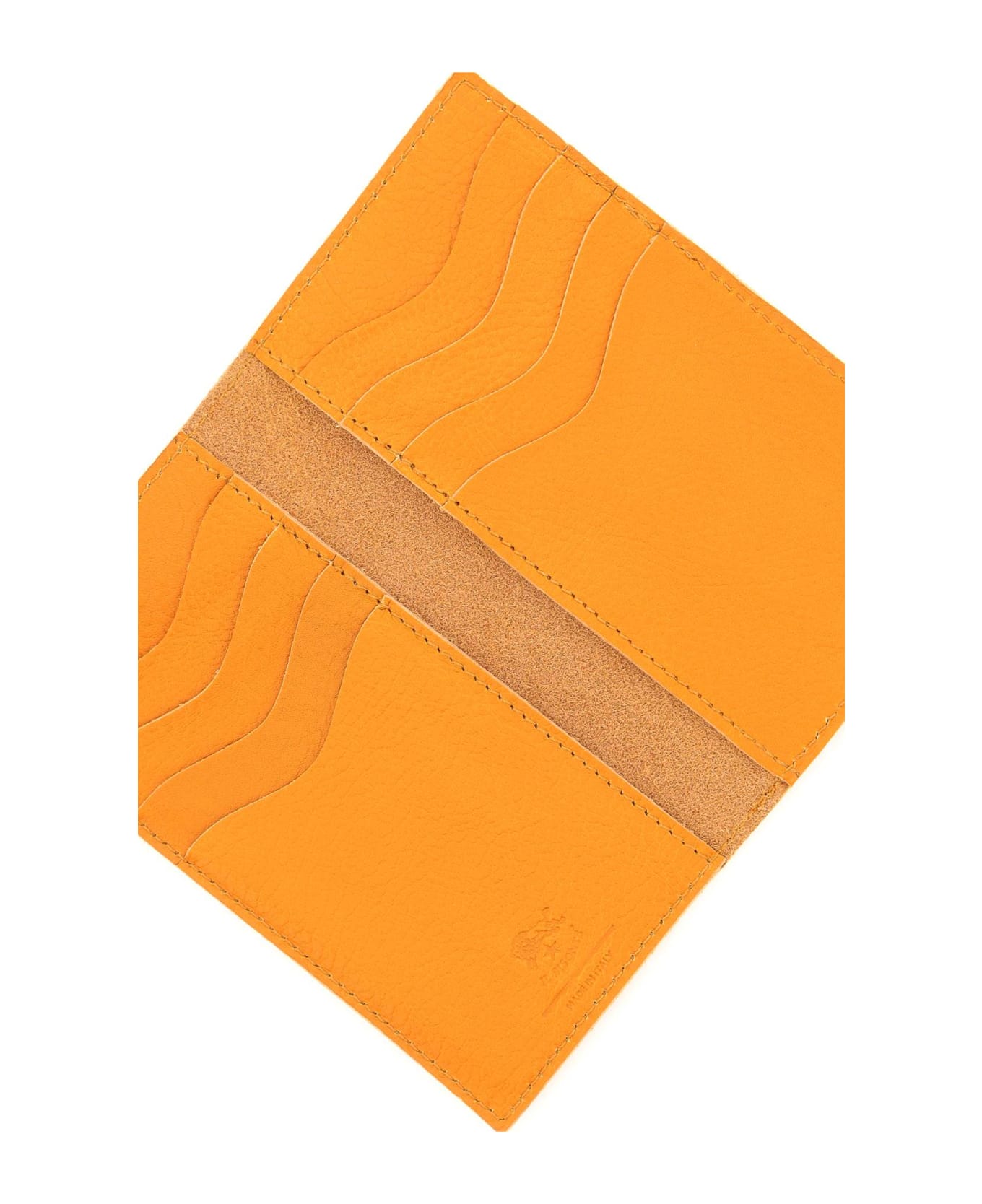 Il Bisonte Vertical Cardholder - MIELE (Orange)