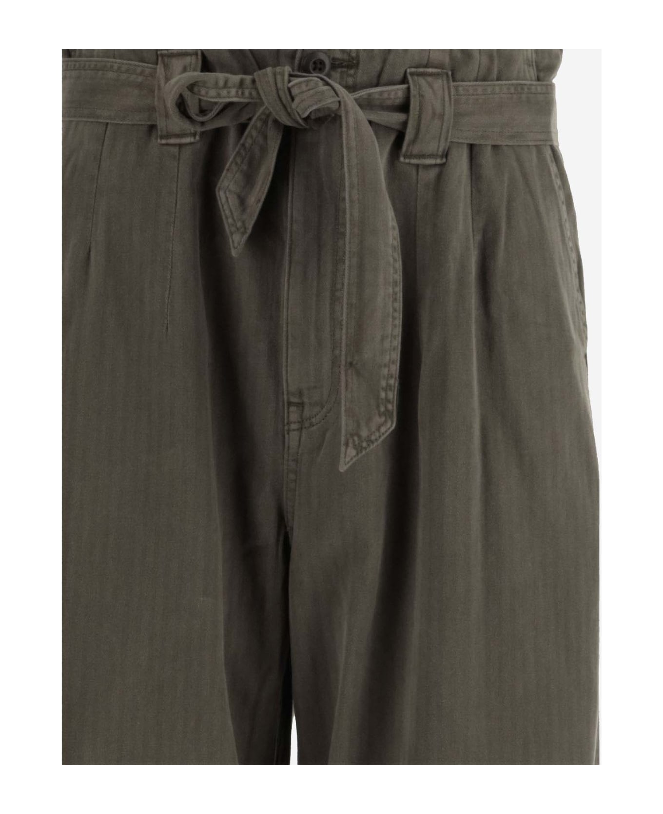 Ralph Lauren Cotton Pants With Belt - Green
