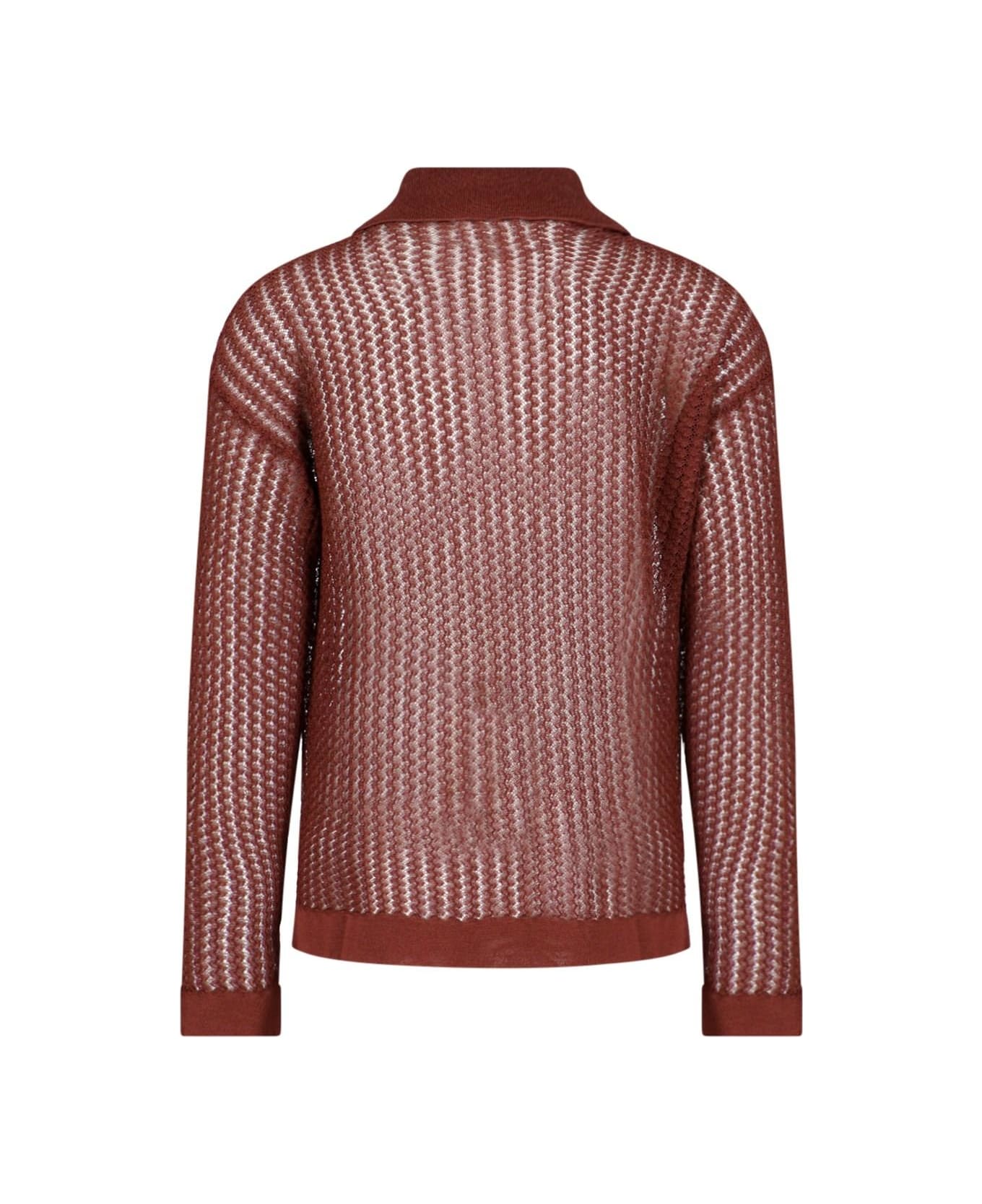 Bonsai Openwork Sweater - Brown