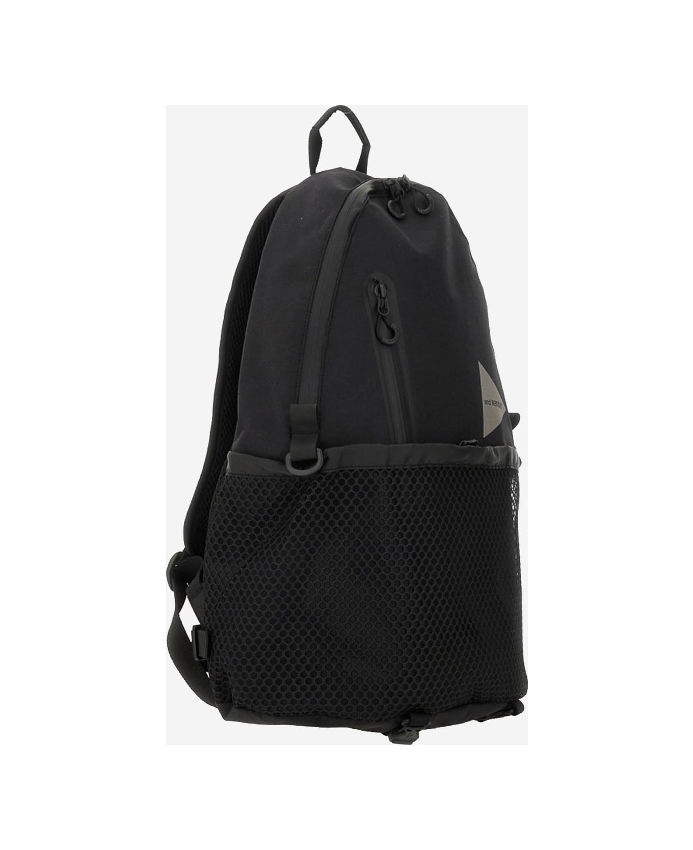 And Wander Cotton Blend Backpack With Mesh Pocket - Black