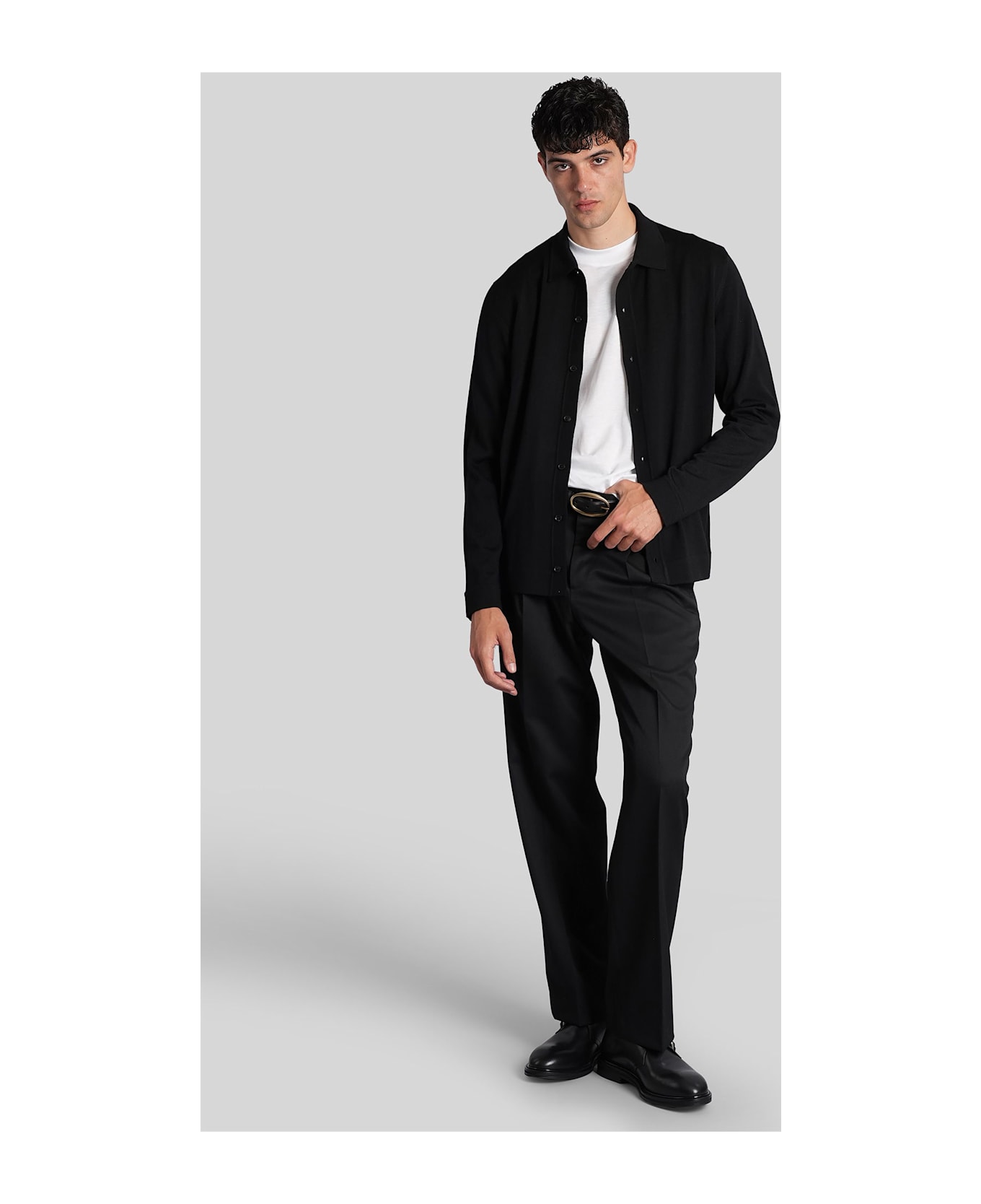 Roberto Collina Cardigan In Black Wool - black