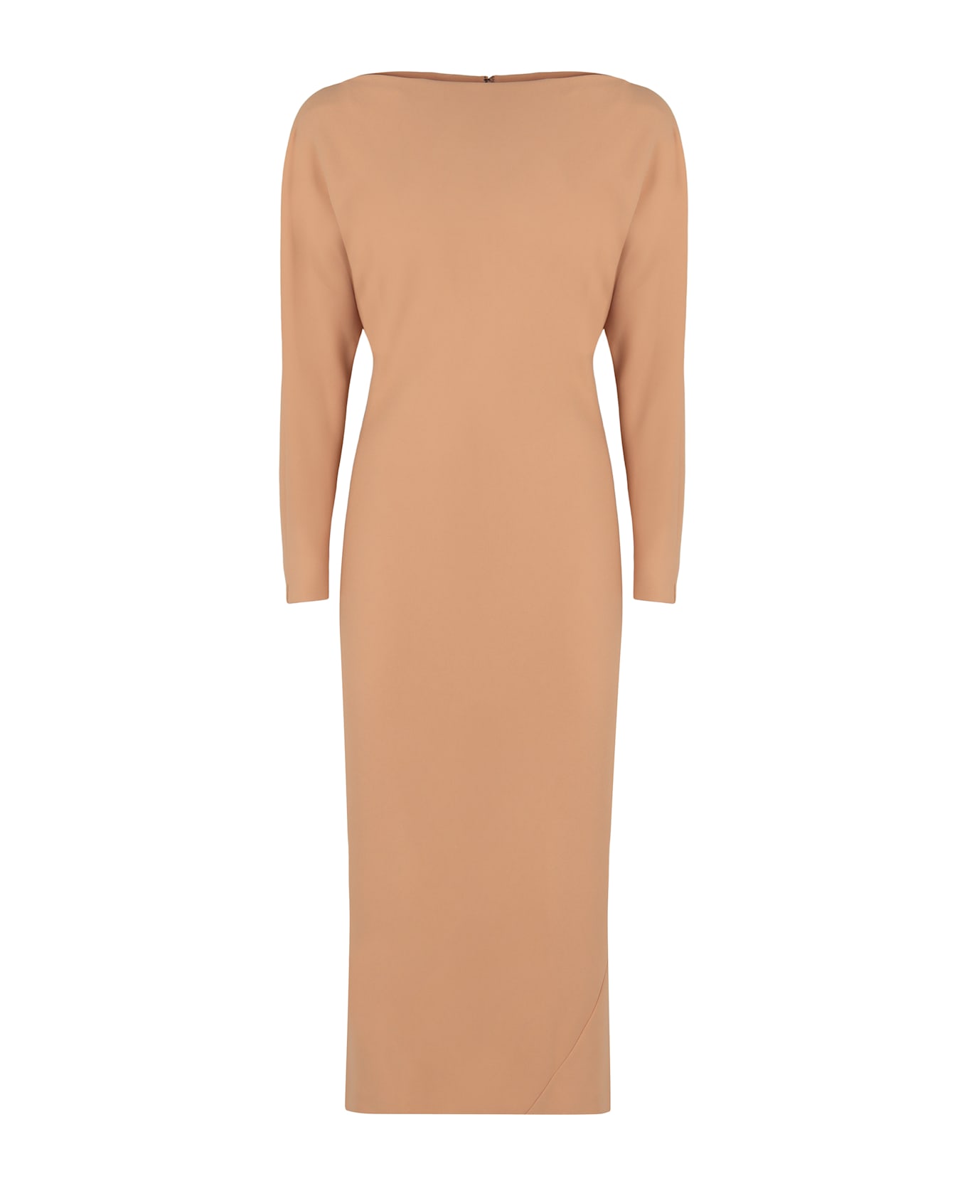 Alberta Ferretti Elegant Long Dress In Soft Fabric - Beige