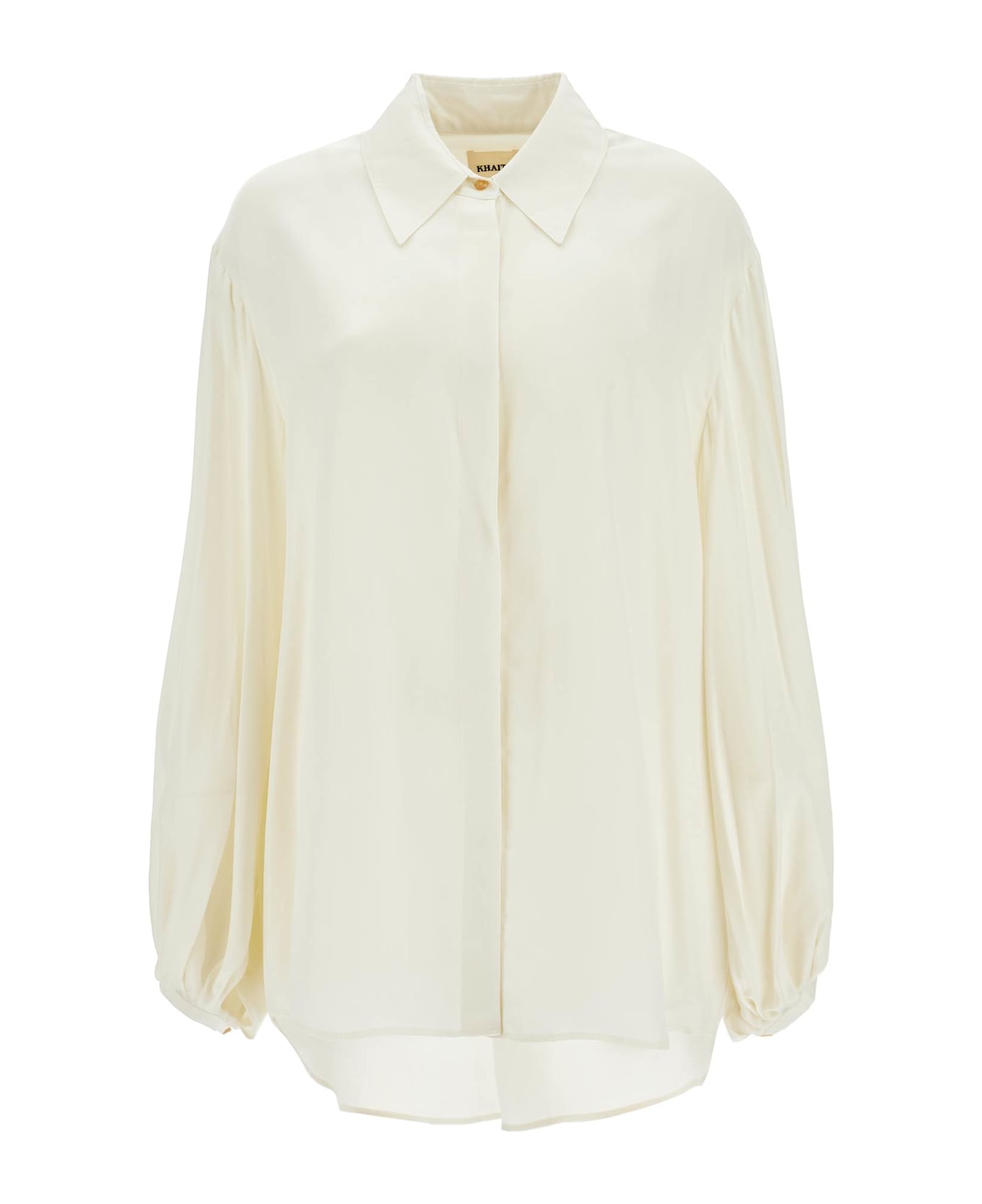 Khaite 'the Bam Top' Pleated Shirt - Cream