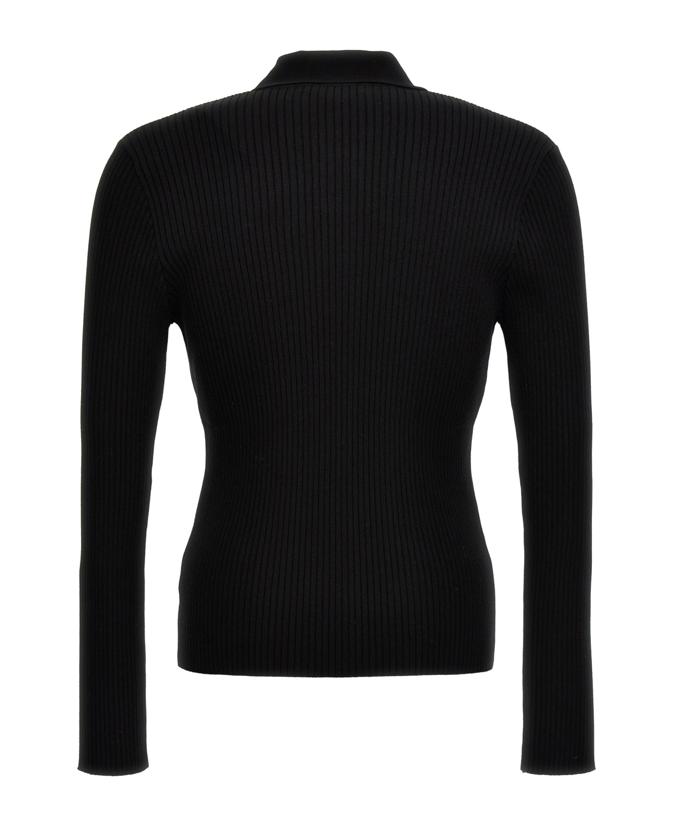 Courrèges 'snap Knit' Polo Shirt - Black  
