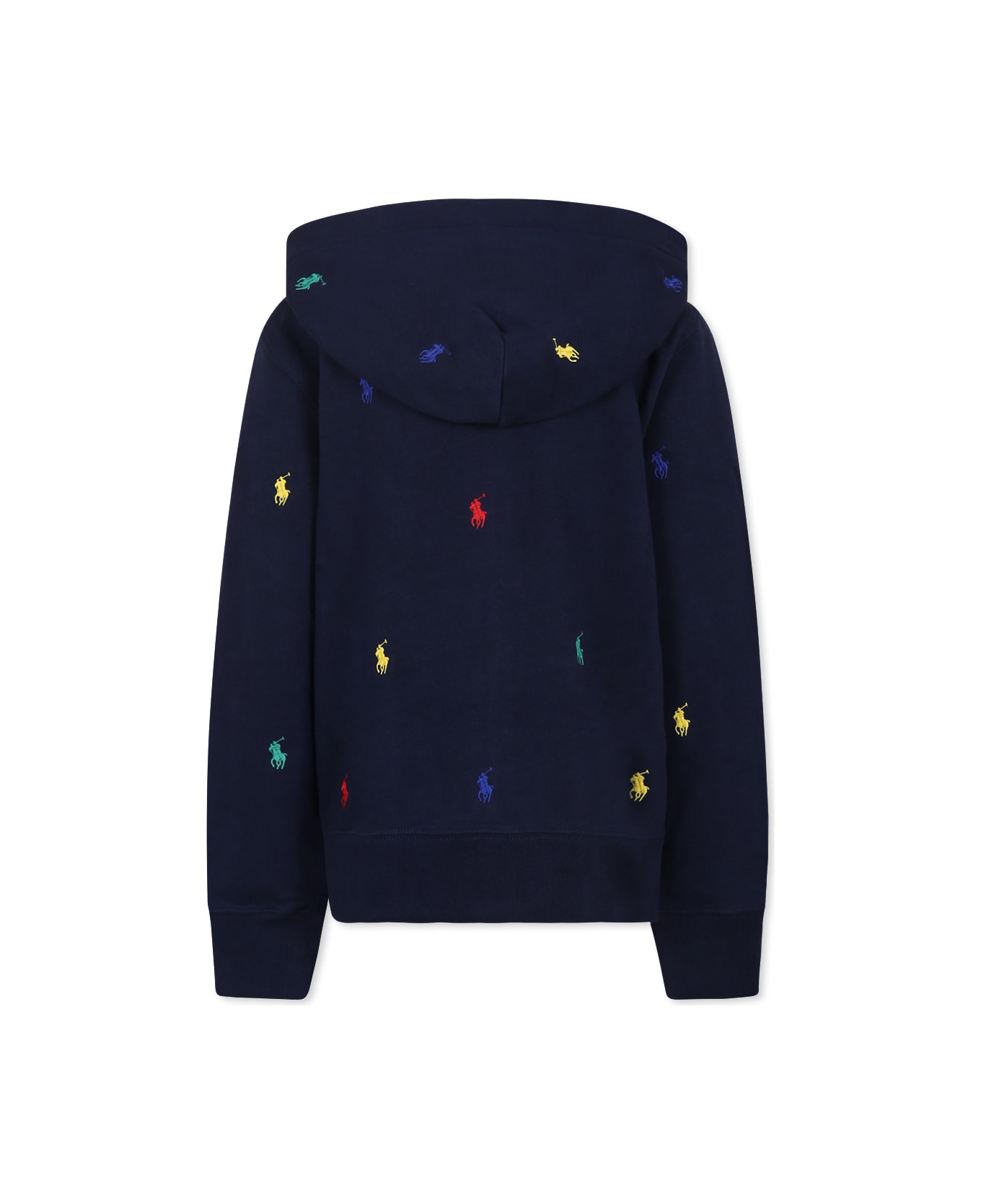 Ralph Lauren Blue Sweatshirt For Boy With Horse - Blue