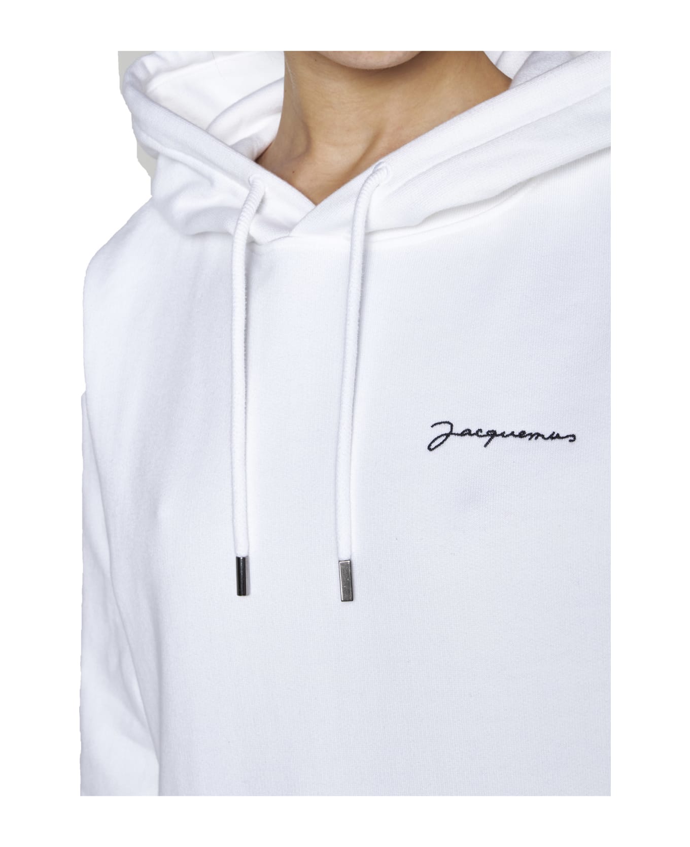 Jacquemus Le Sweatshirt Brodè Logo Hoodie - White