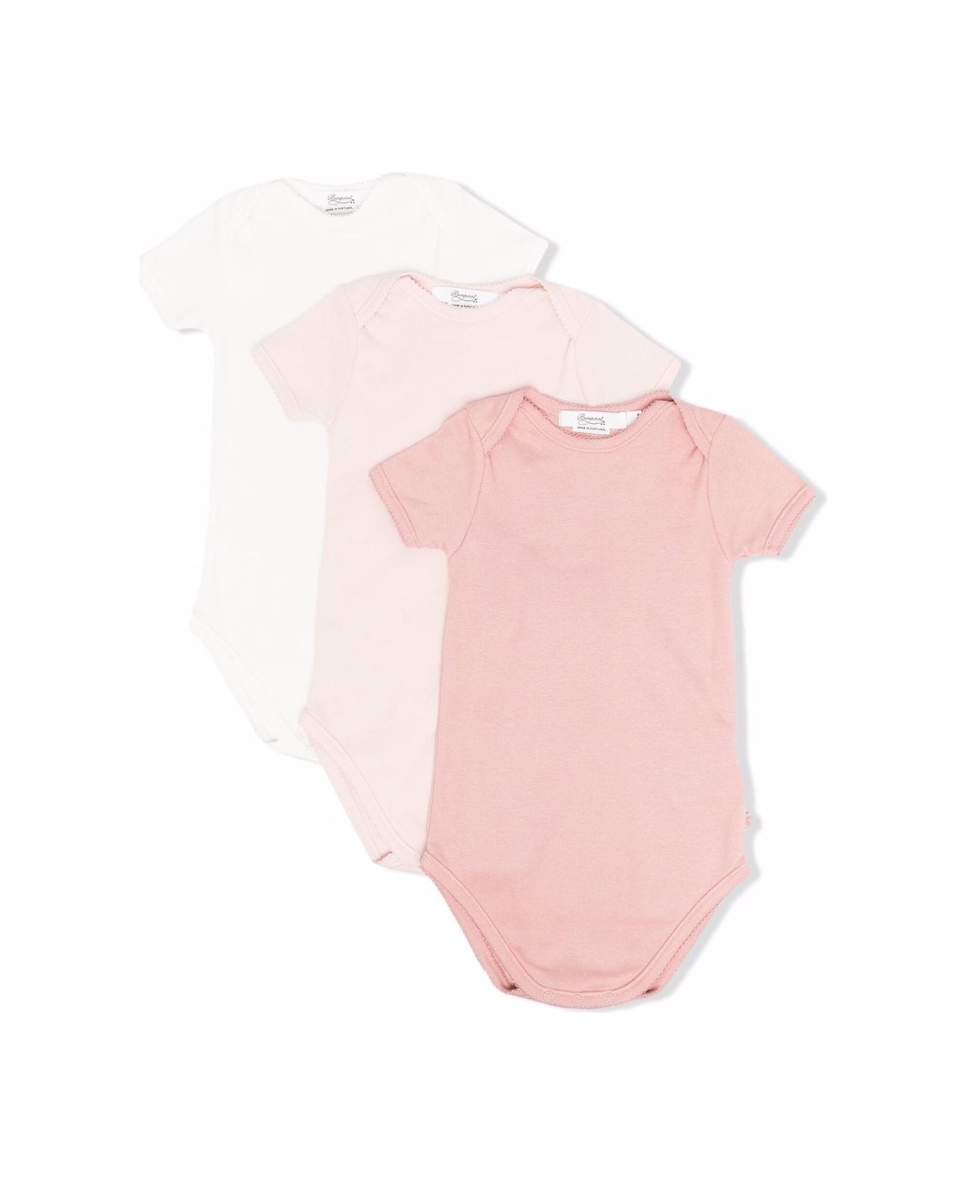 Bonpoint 3 Body Pack In Pink And White Cotton - Pink