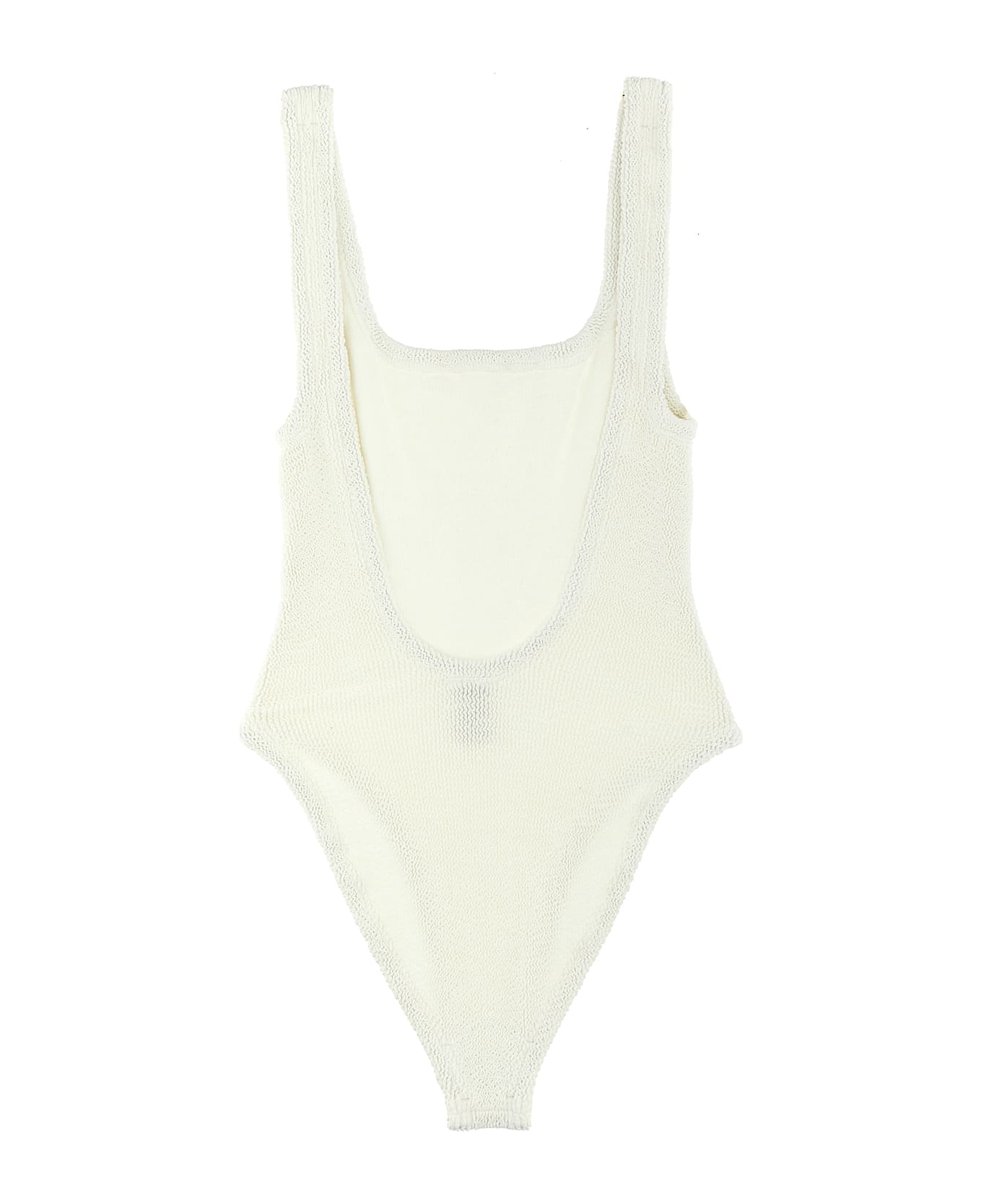 Hunza G 
square Neck
 One-piece Swimsuit - White