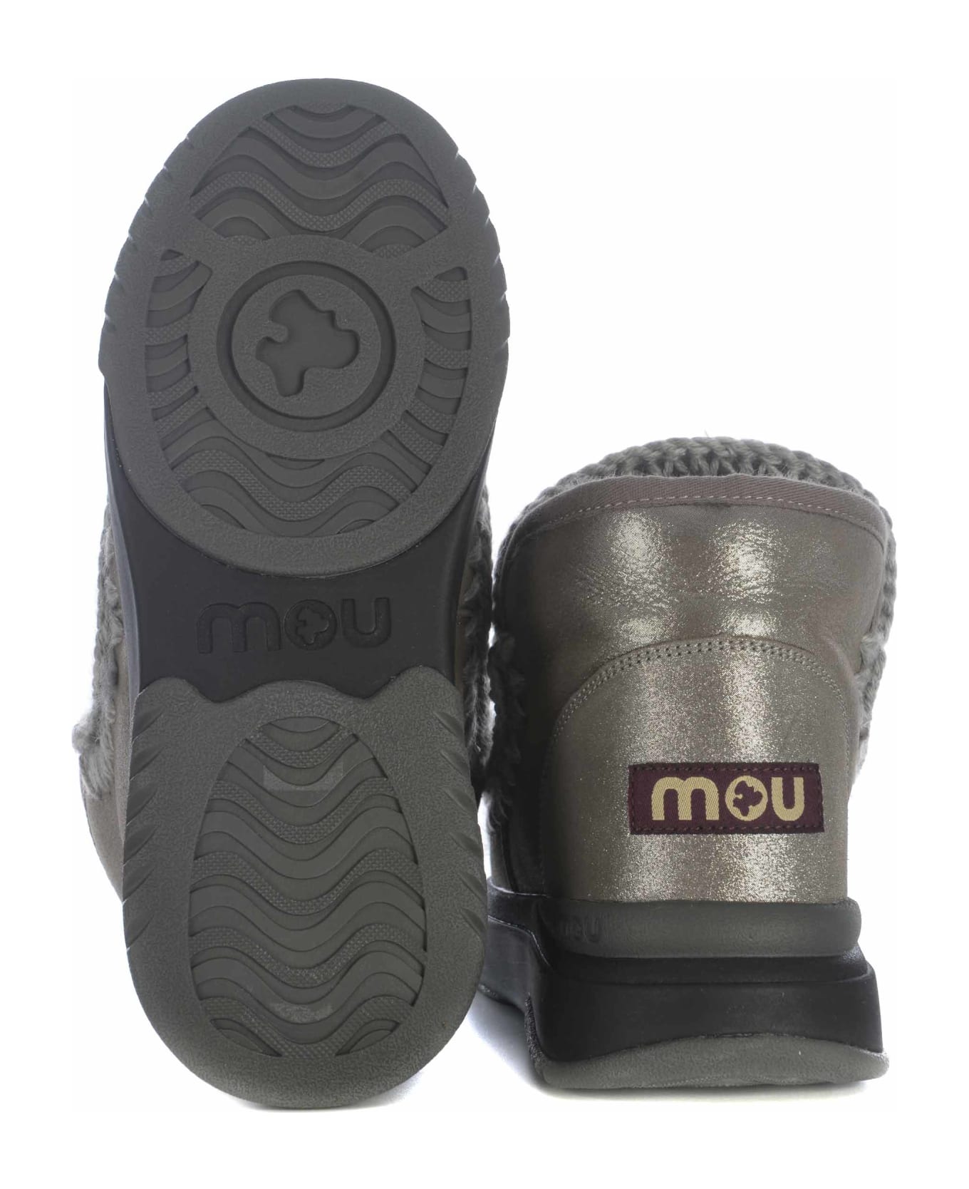 Mou Ankle Boots Mou "eskimo Jogger" Made Of Leather - Grigio argento ブーツ