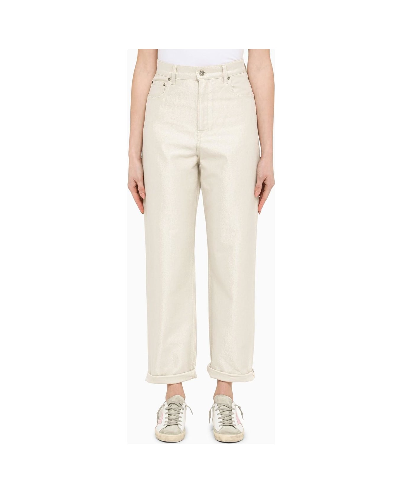 Golden Goose Ivory Coated Jeans - 10190