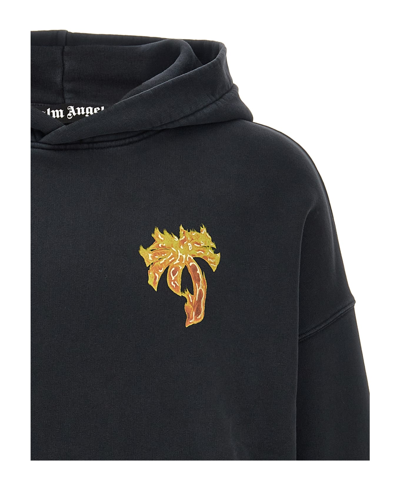 Palm Angels Burning Palm Hoodie - BLACK