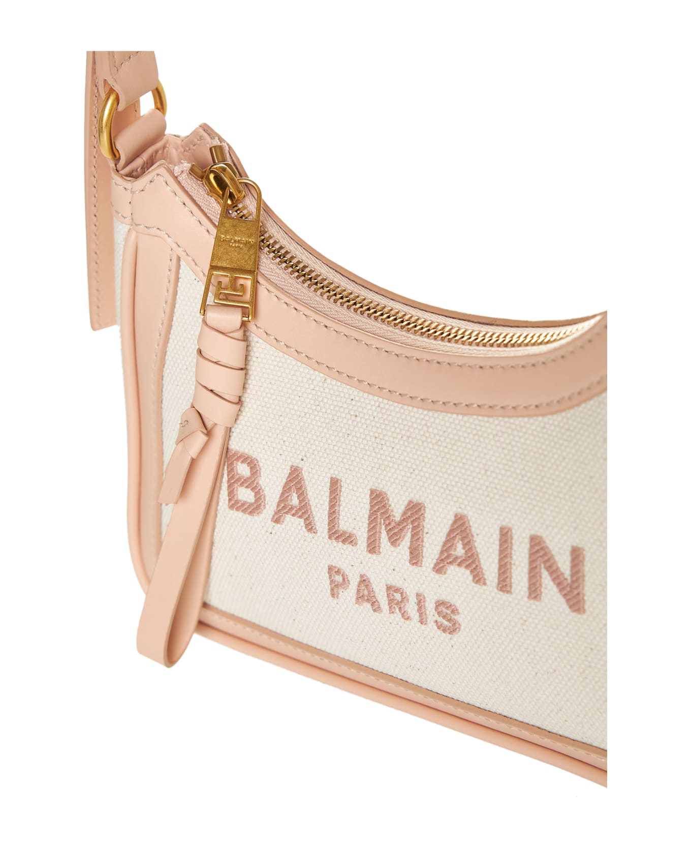 Balmain B-army 26 Bag In Canvas And Leather - Cream