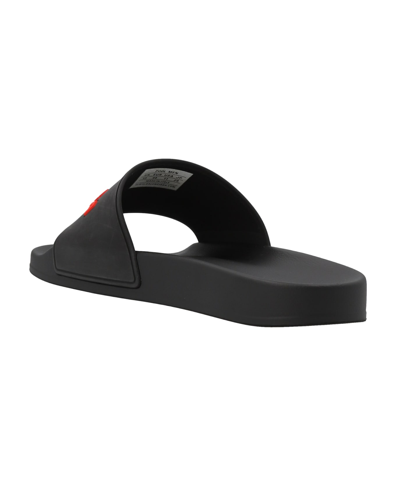 Balenciaga Pool Slide Rubber Sandals - Black