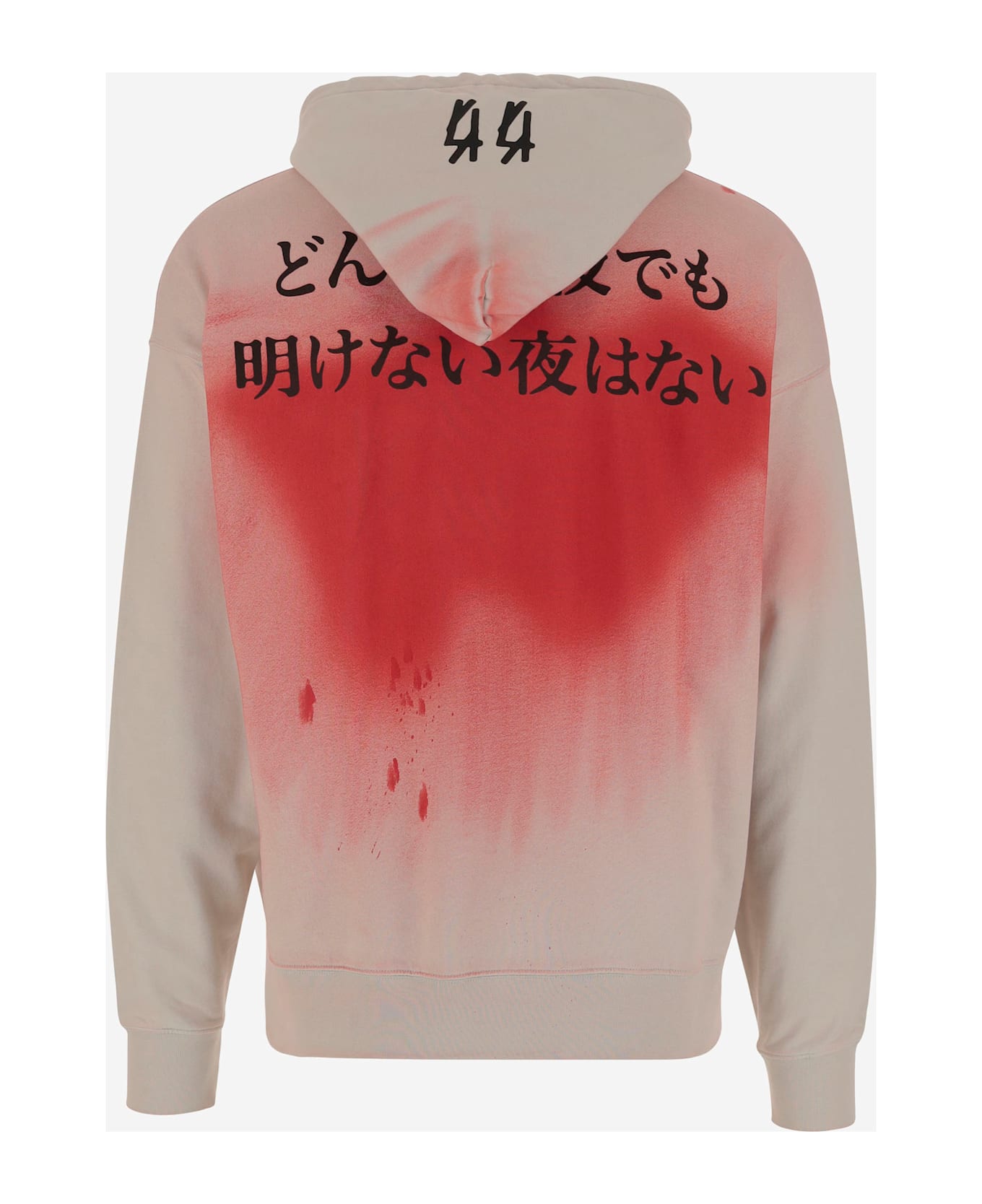 44 Label Group Faded Gen Cotton Sweatshirt With Print - Red