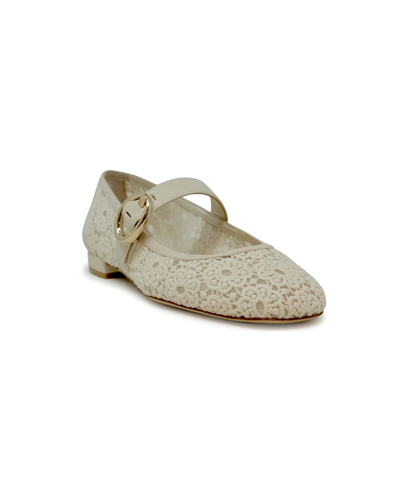 Stuart Weitzman Sk921 Ivory Lace Arabella Mary Jane Shoes - IVORY