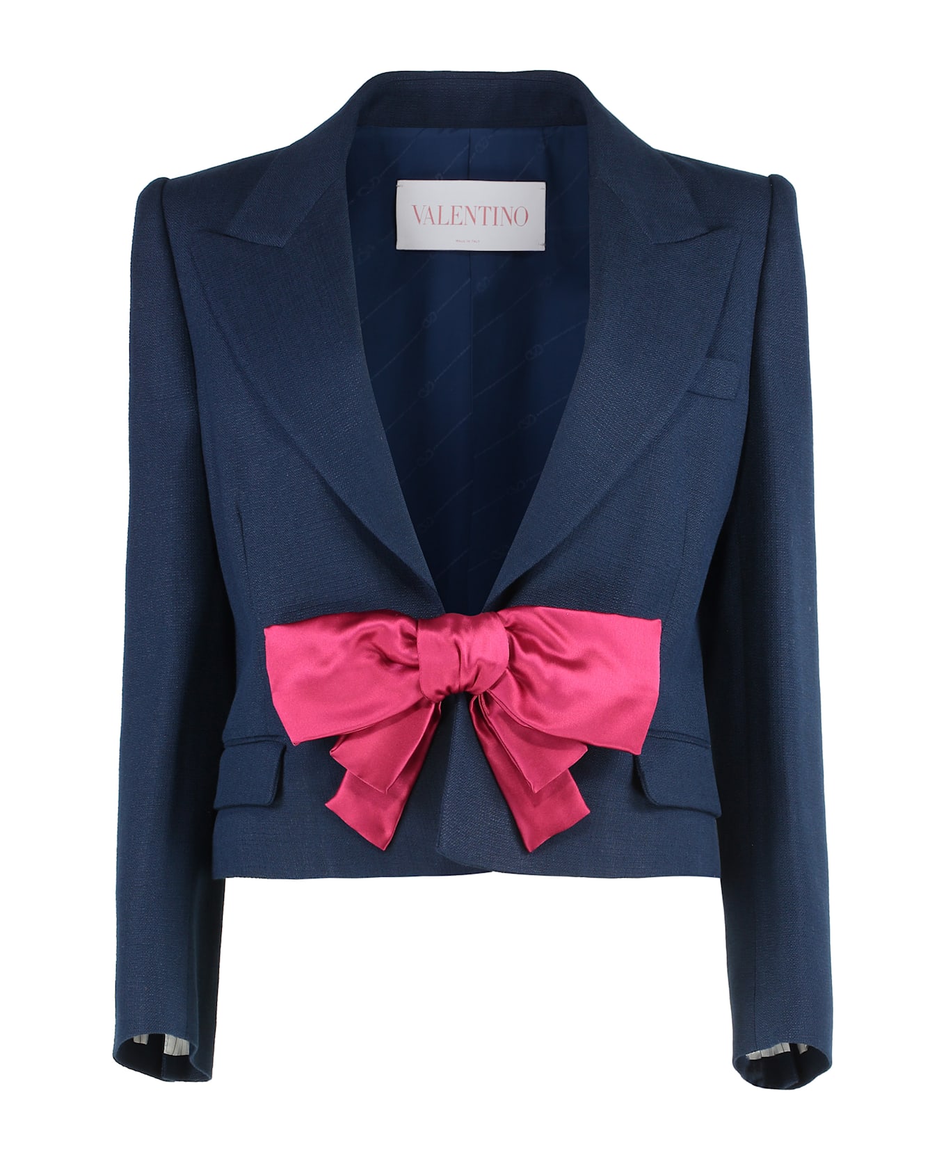 Valentino Garavani Short Jacket With Applied Bow - blue