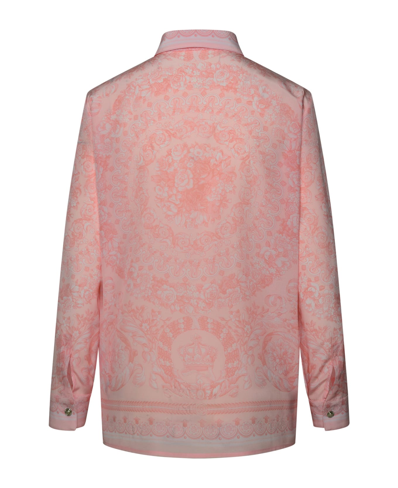 Versace 'barocco' Pink Silk Shirt - Pink