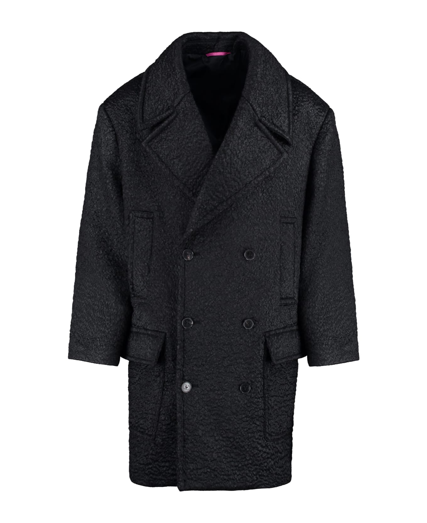Valentino Wool Blend Double-breasted Coat - black