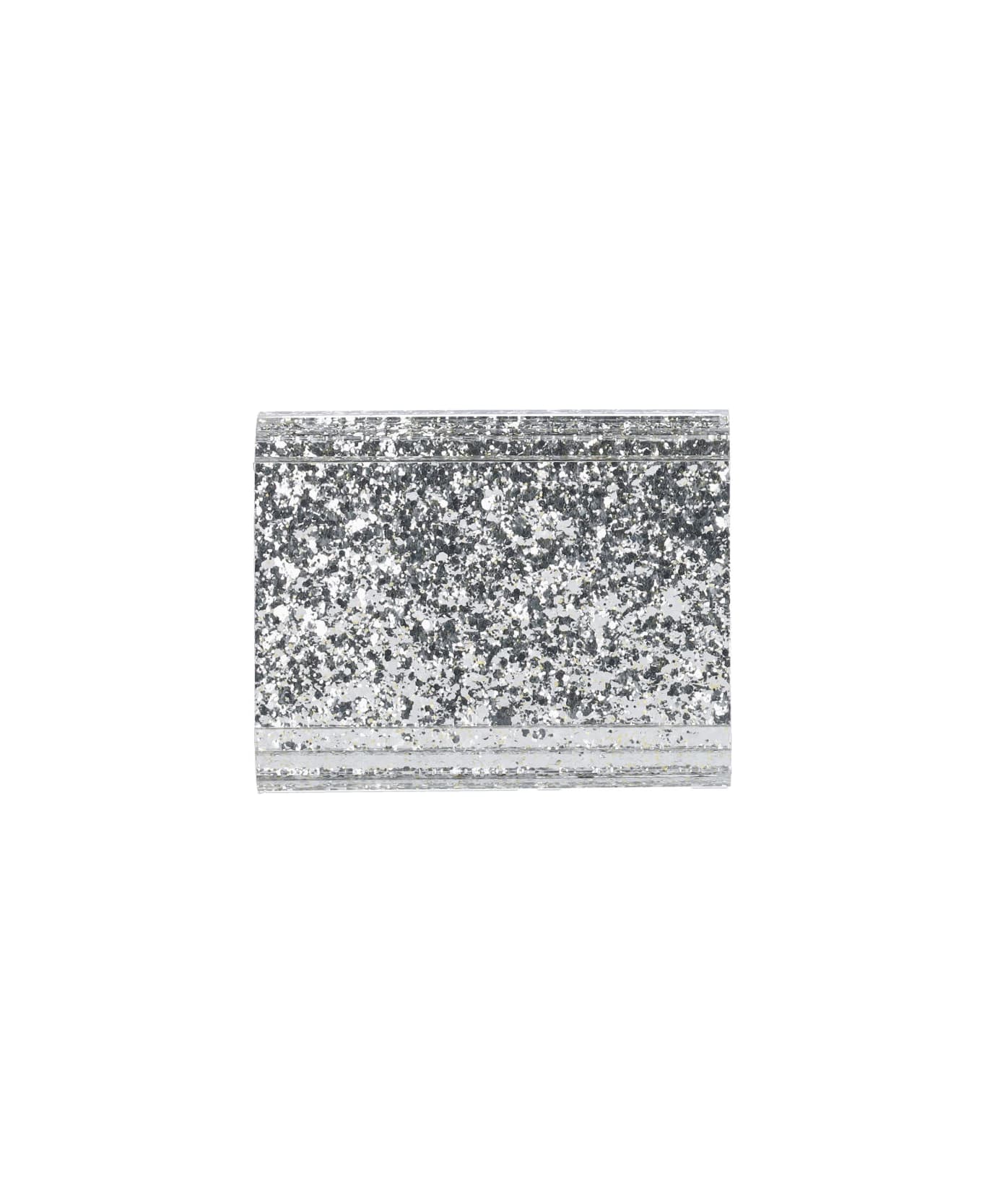 Jimmy Choo Pouch With Glitter "candy" - Cream