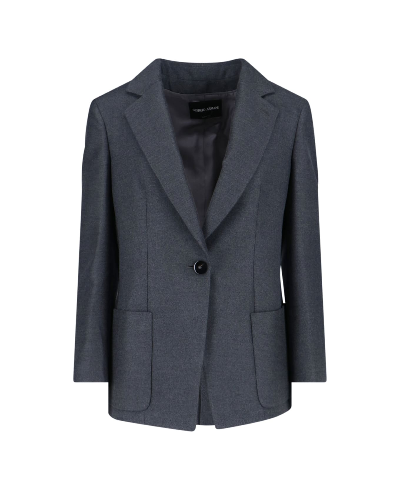 Giorgio Armani Single-breasted Silk Blazer - Gray